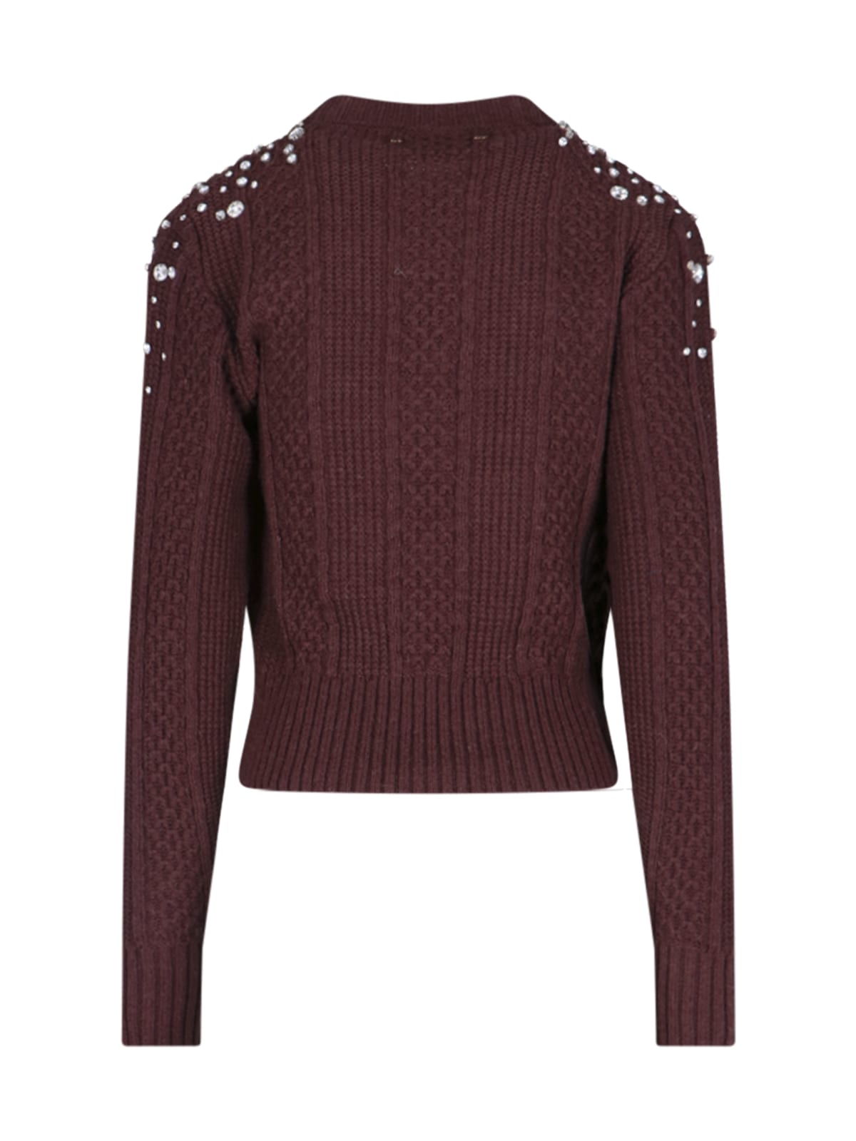 Shop Golden Goose Crystal Crop Sweater In Brown