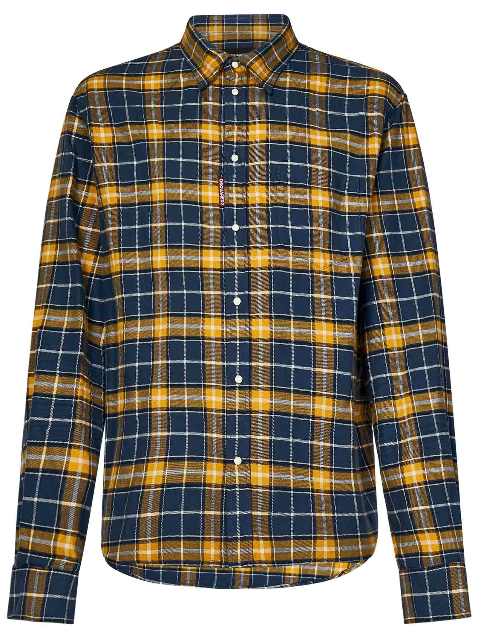 Shop Dsquared2 Canadian Check Flanel Shirt In Blue