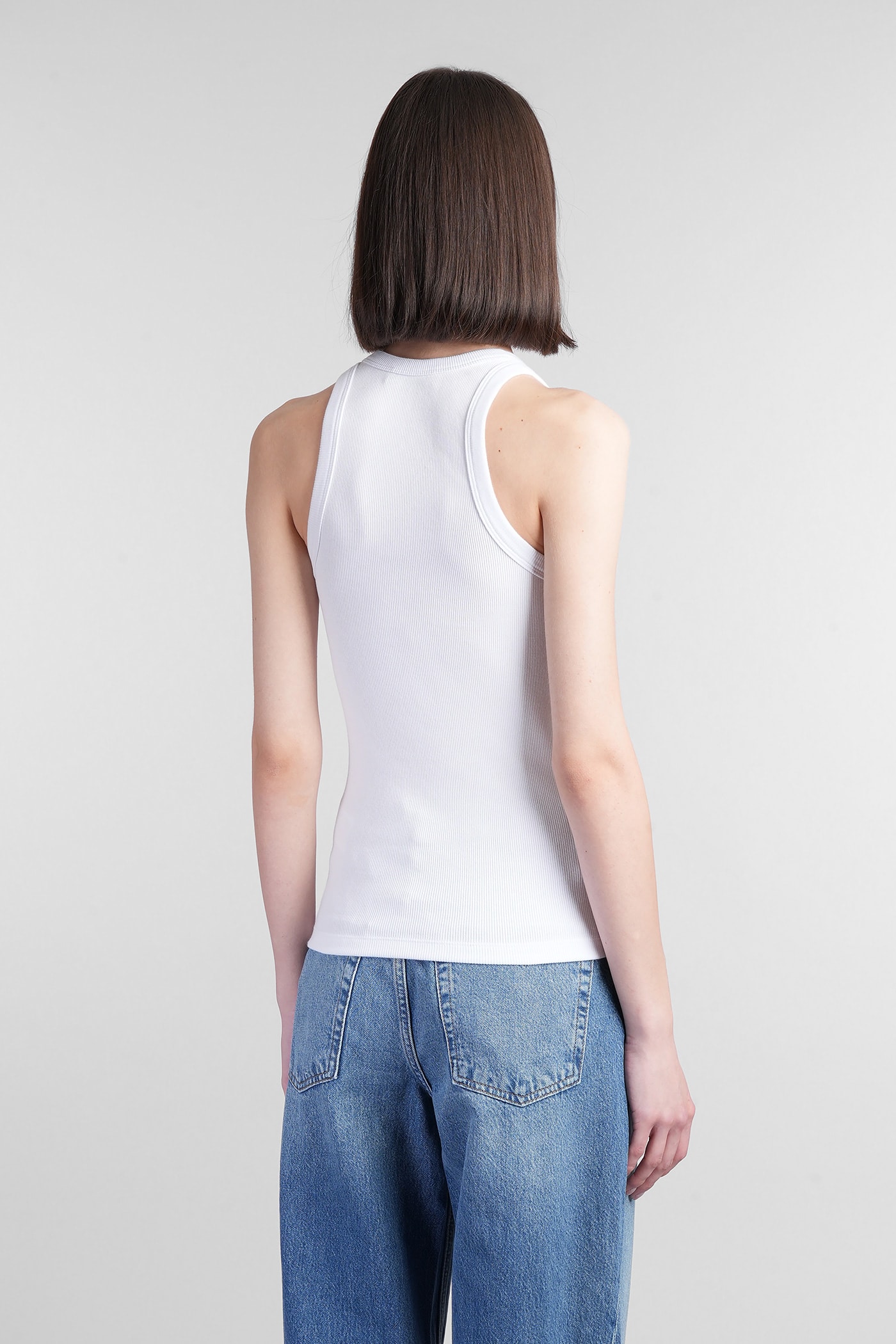 Shop Anine Bing Eva Tank Top In White Cotton