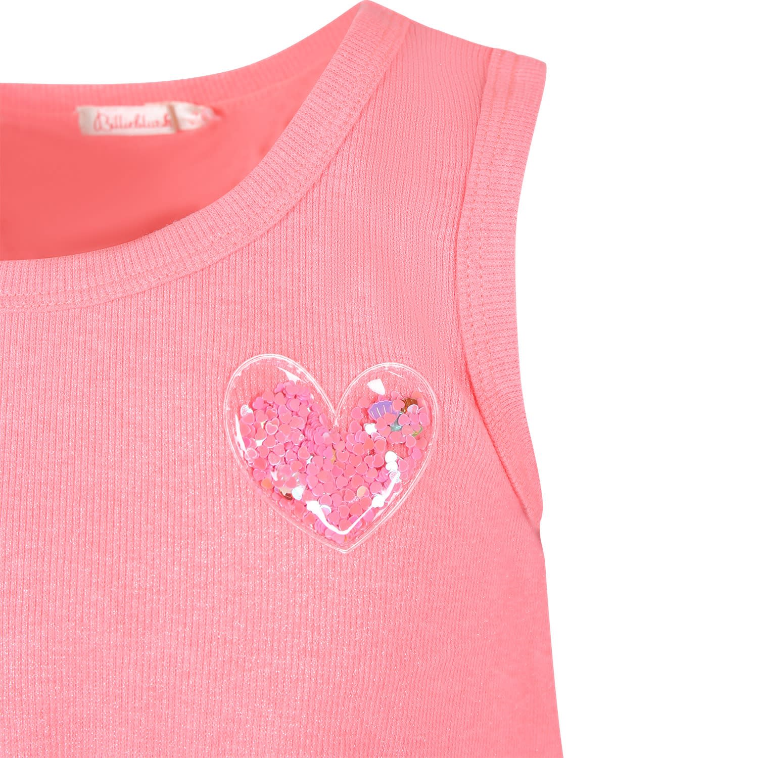 Shop Billieblush Fuchsia Tank Top For Girl With Heart-shaped Bagde