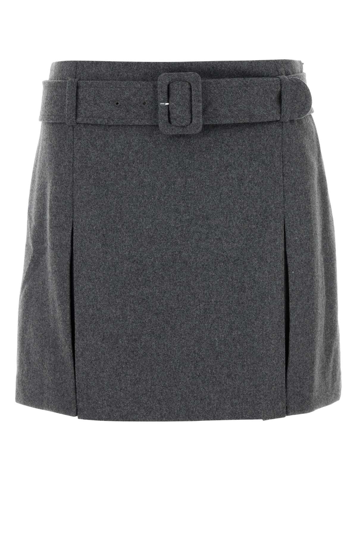 Apc A.p.c. Grey Flannel Cecile Mini Skirt In Gray