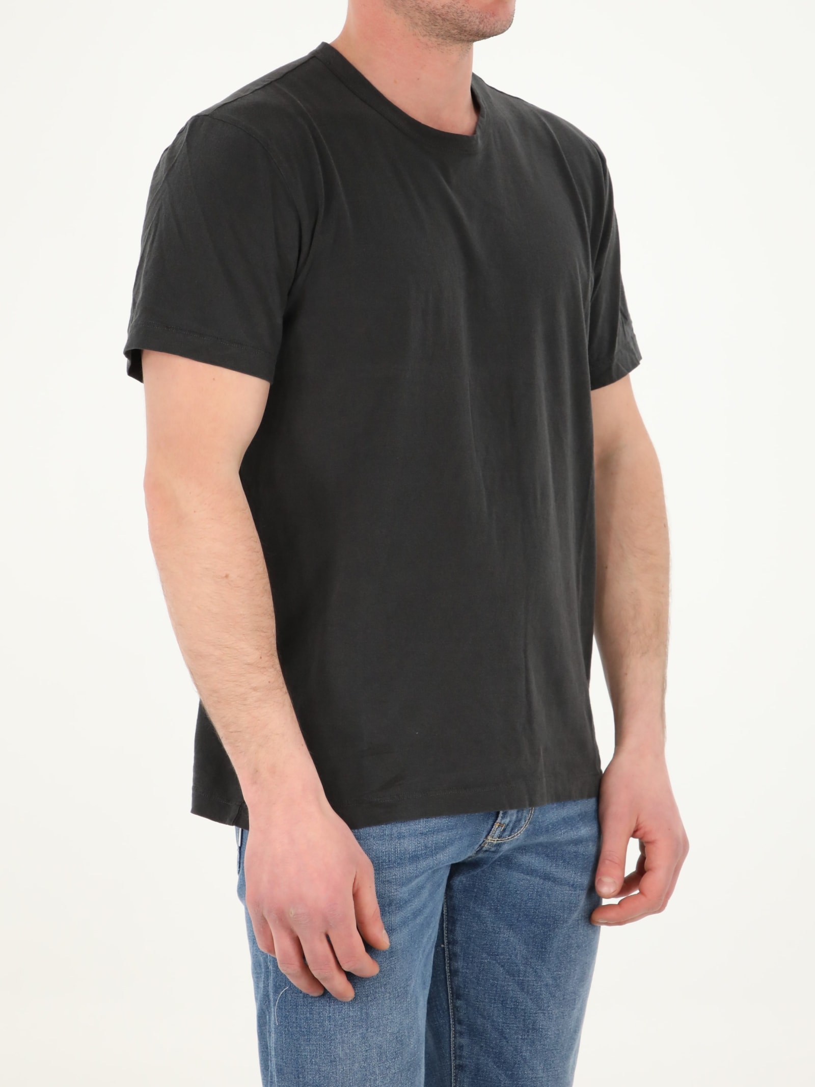 Shop James Perse Lead Grey Cotton T-shirt In Black