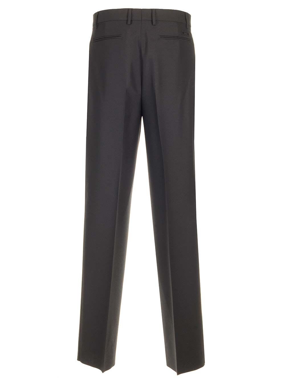 Shop Versace Formal Trousers In Mohair Blend In Black