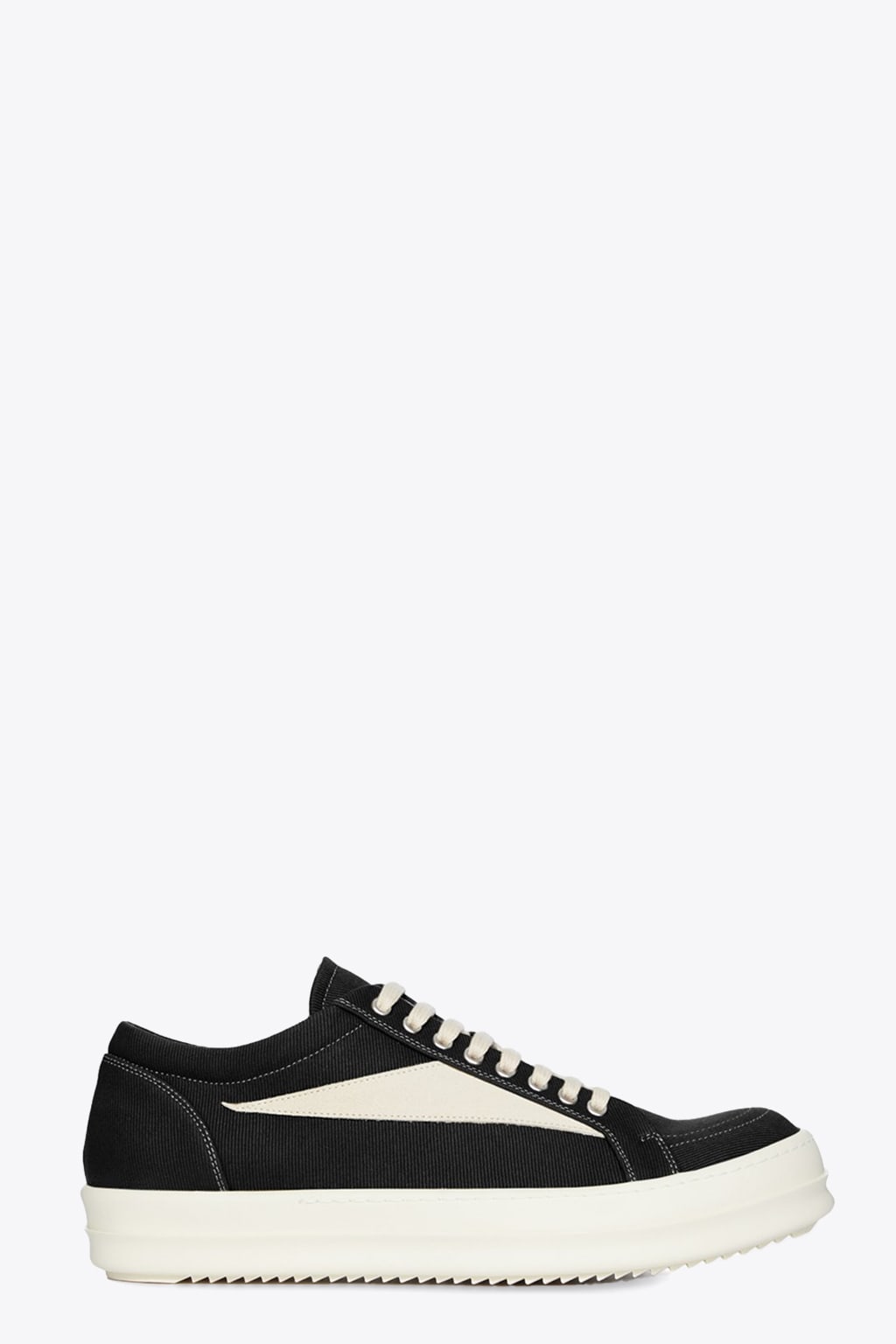 Drkshdw Vintage Sneaks Black Canvas Low Sneaker With Side Insert - Vintage Sneaks In Nero/bianco