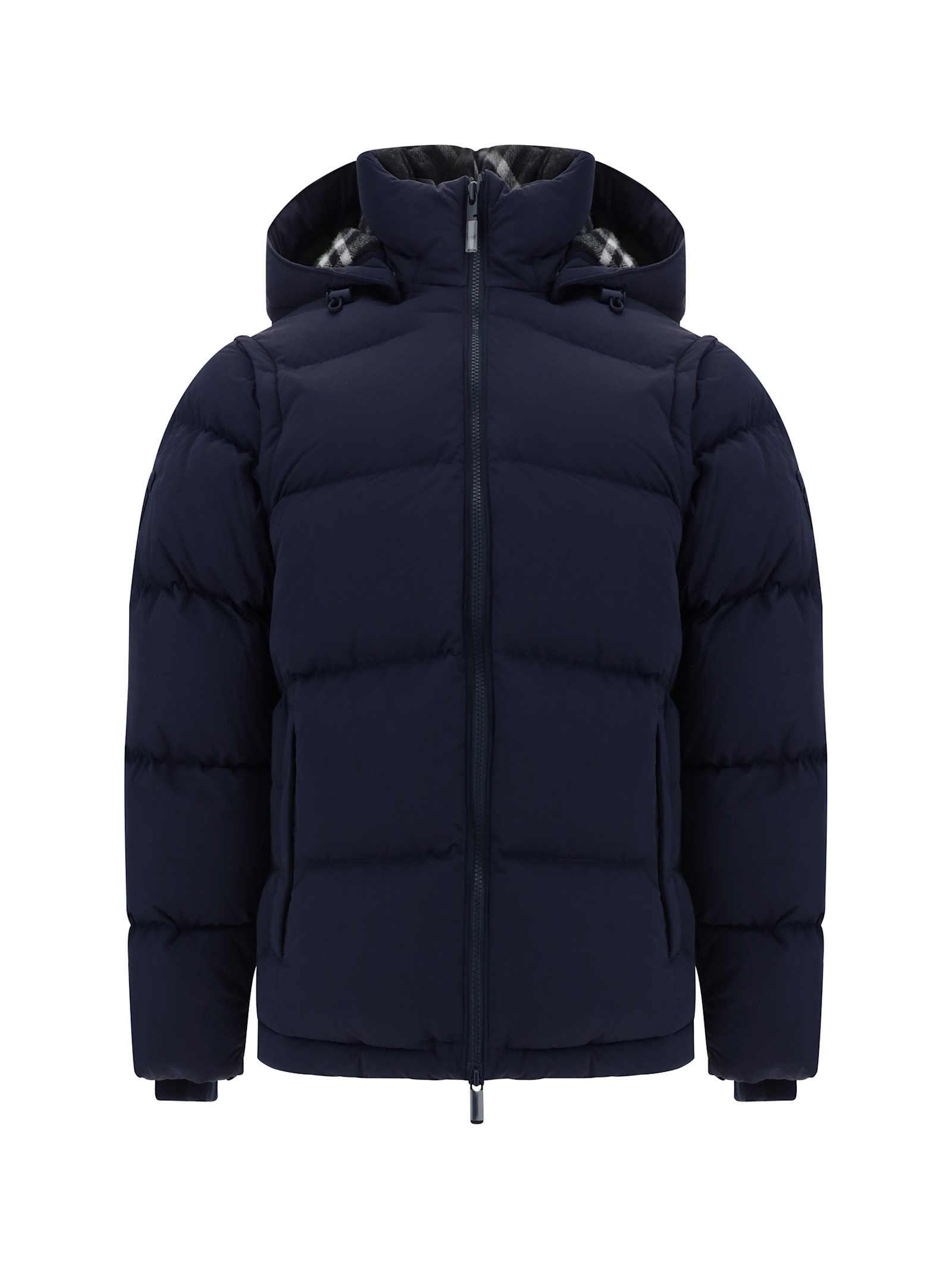 Shop Burberry Down Jackets In Nvy/chrcl Mel Ip Chk