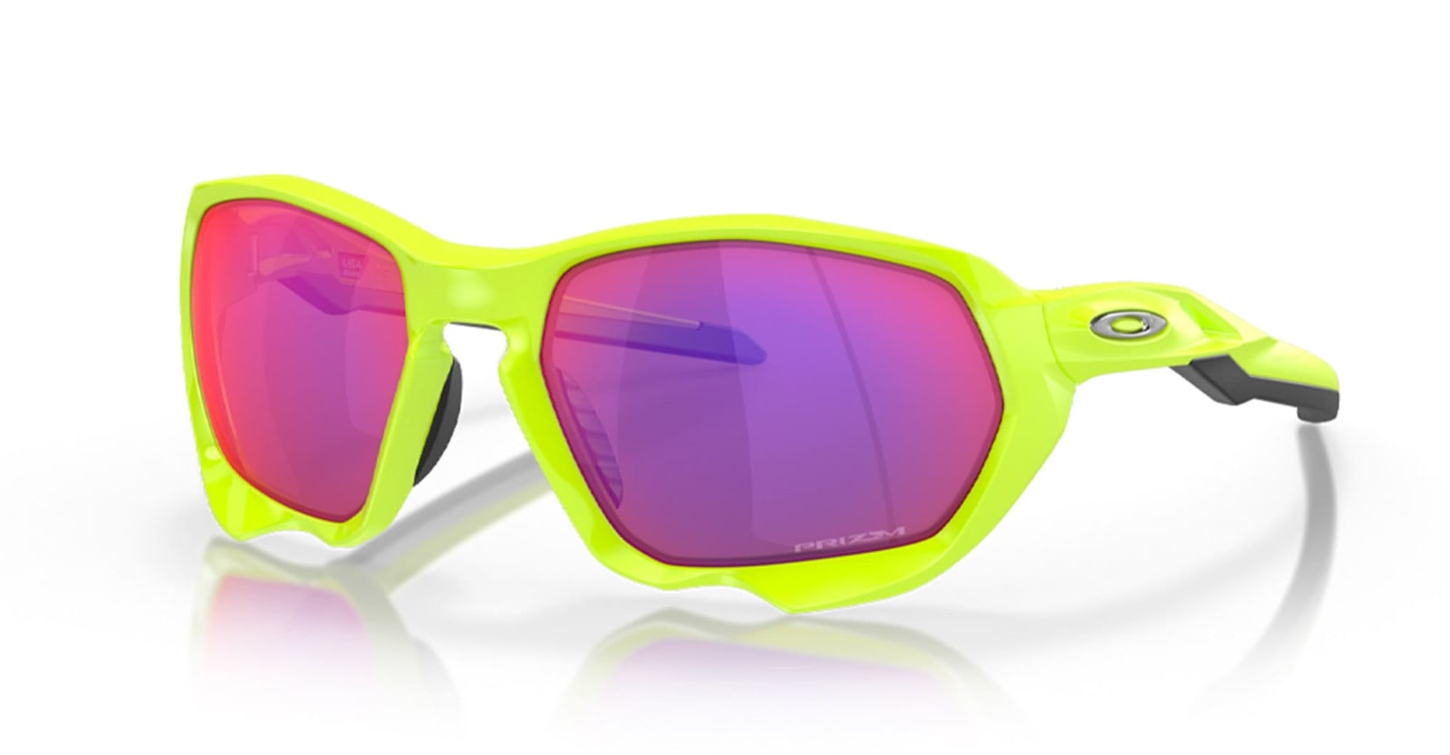 Shop Oakley Plazma - Matte Retina Burn / Prizm Road Sunglasses In Yellow