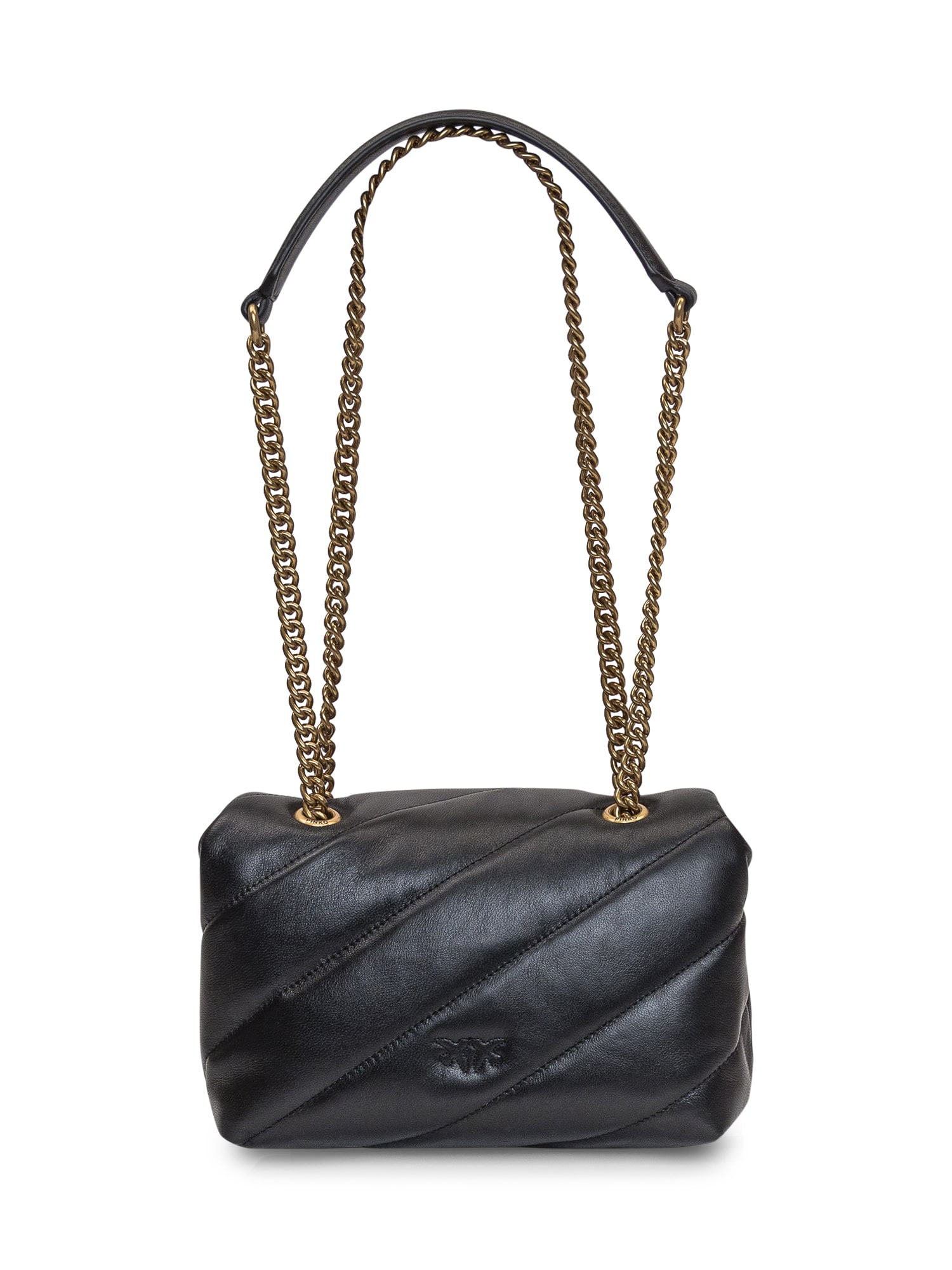 Shop Pinko Love Mini Puff Bag In Black