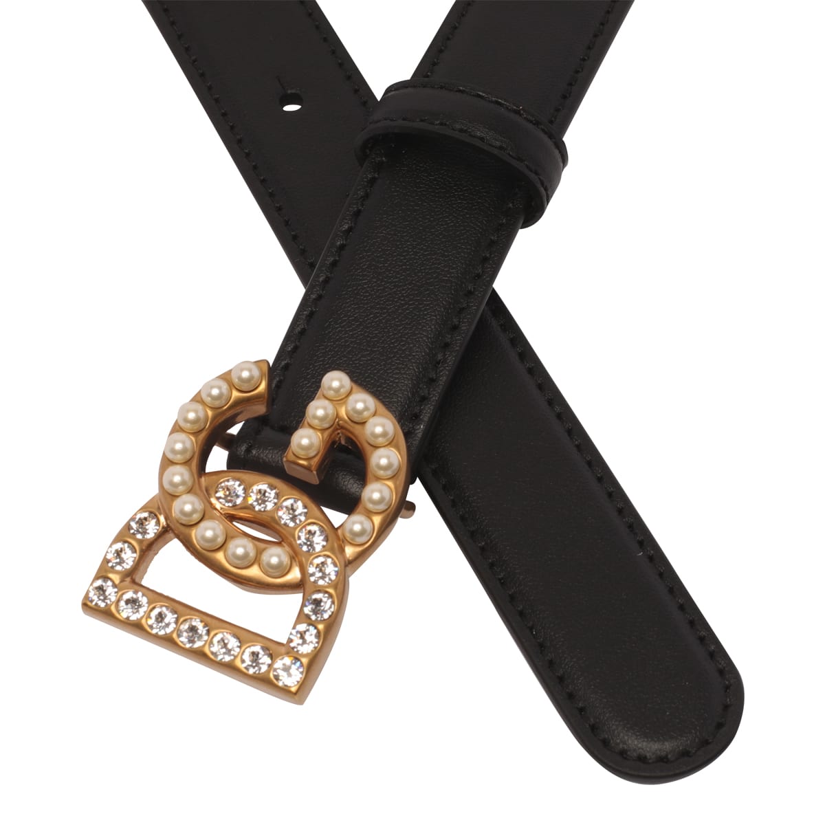 Shop Dolce & Gabbana Buckle Logo Belt In Nero