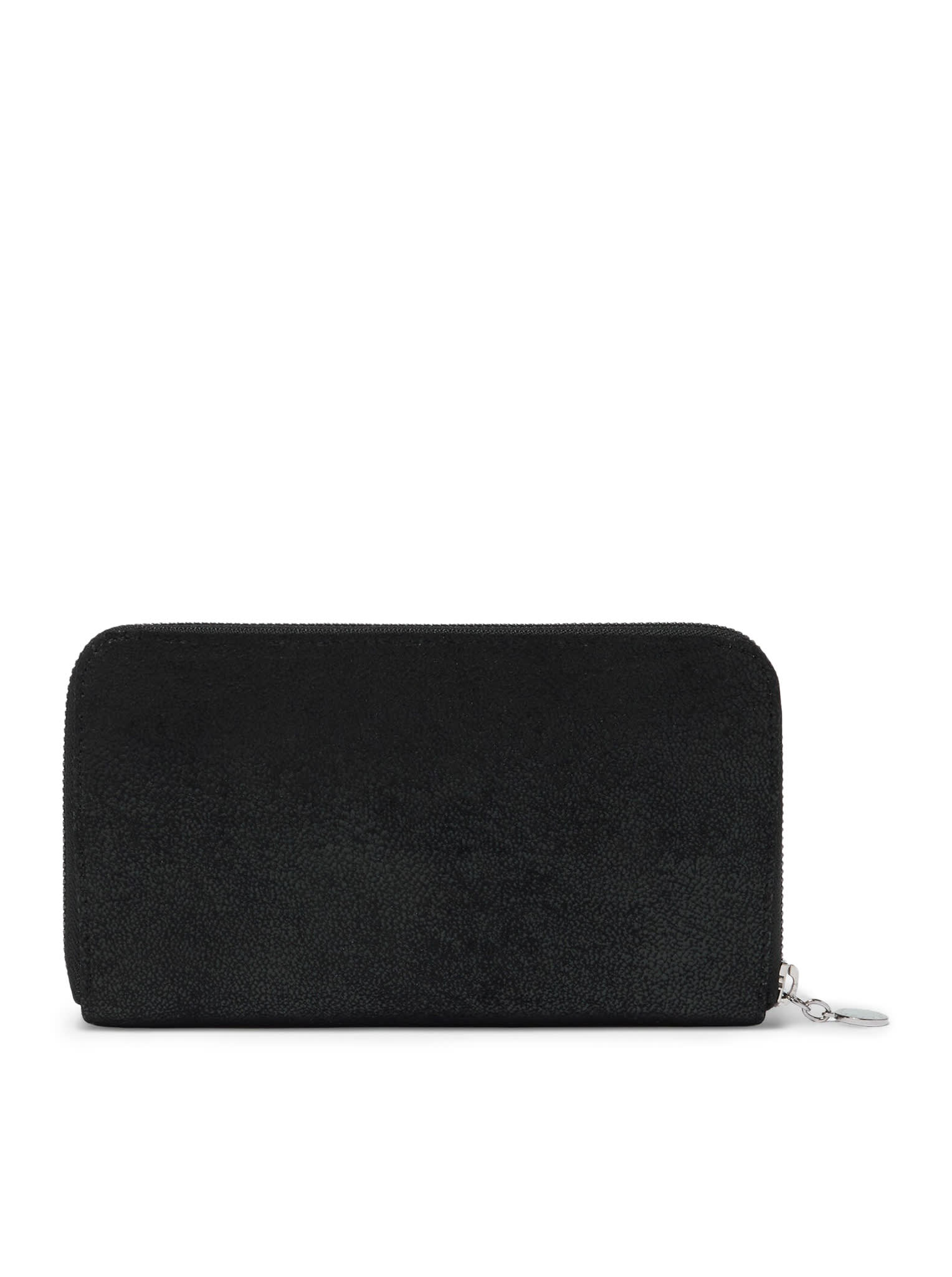 Shop Stella Mccartney Falabella Ziparound Wallet In Black