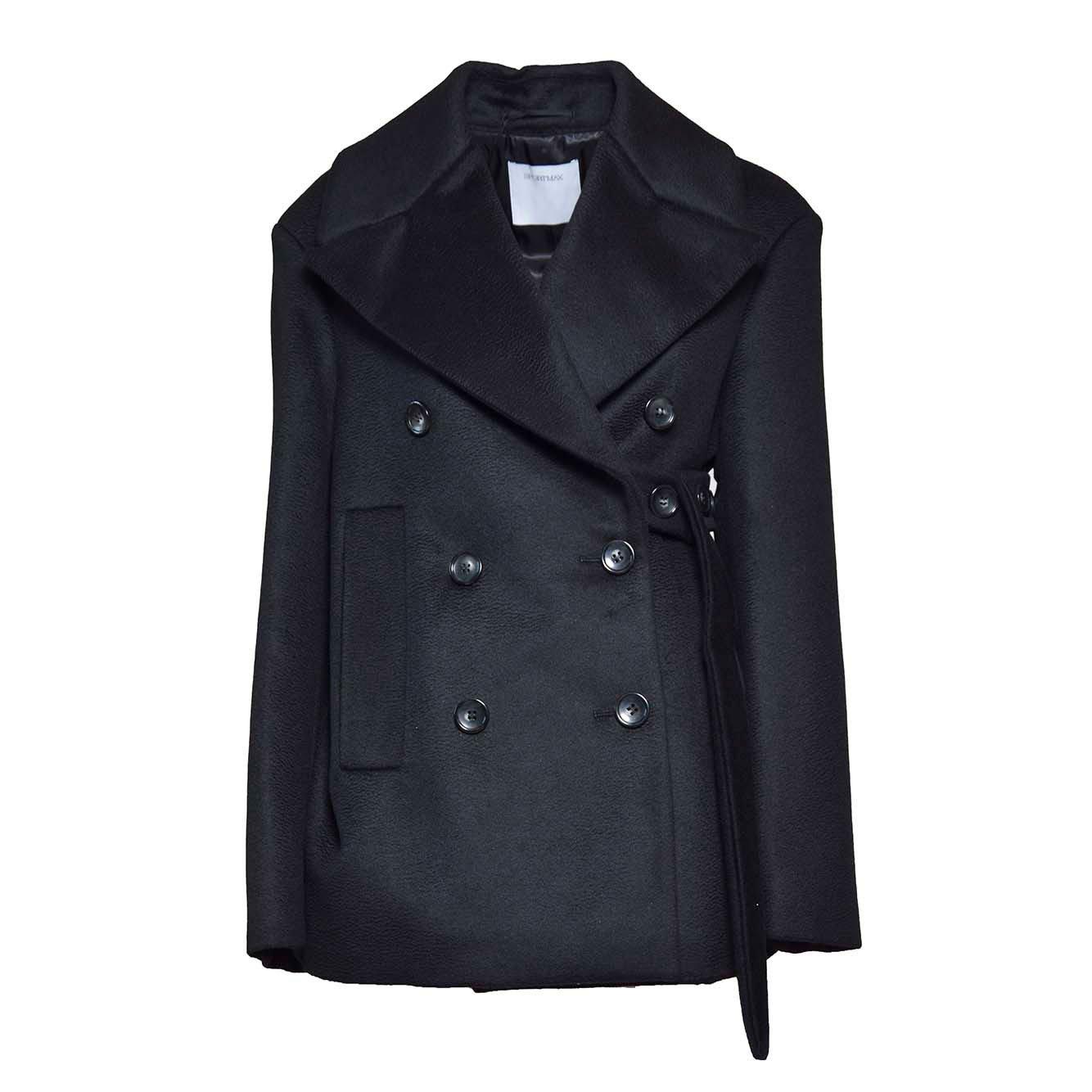 Shop Sportmax Orchis Double-breasted Belted Coat In Black