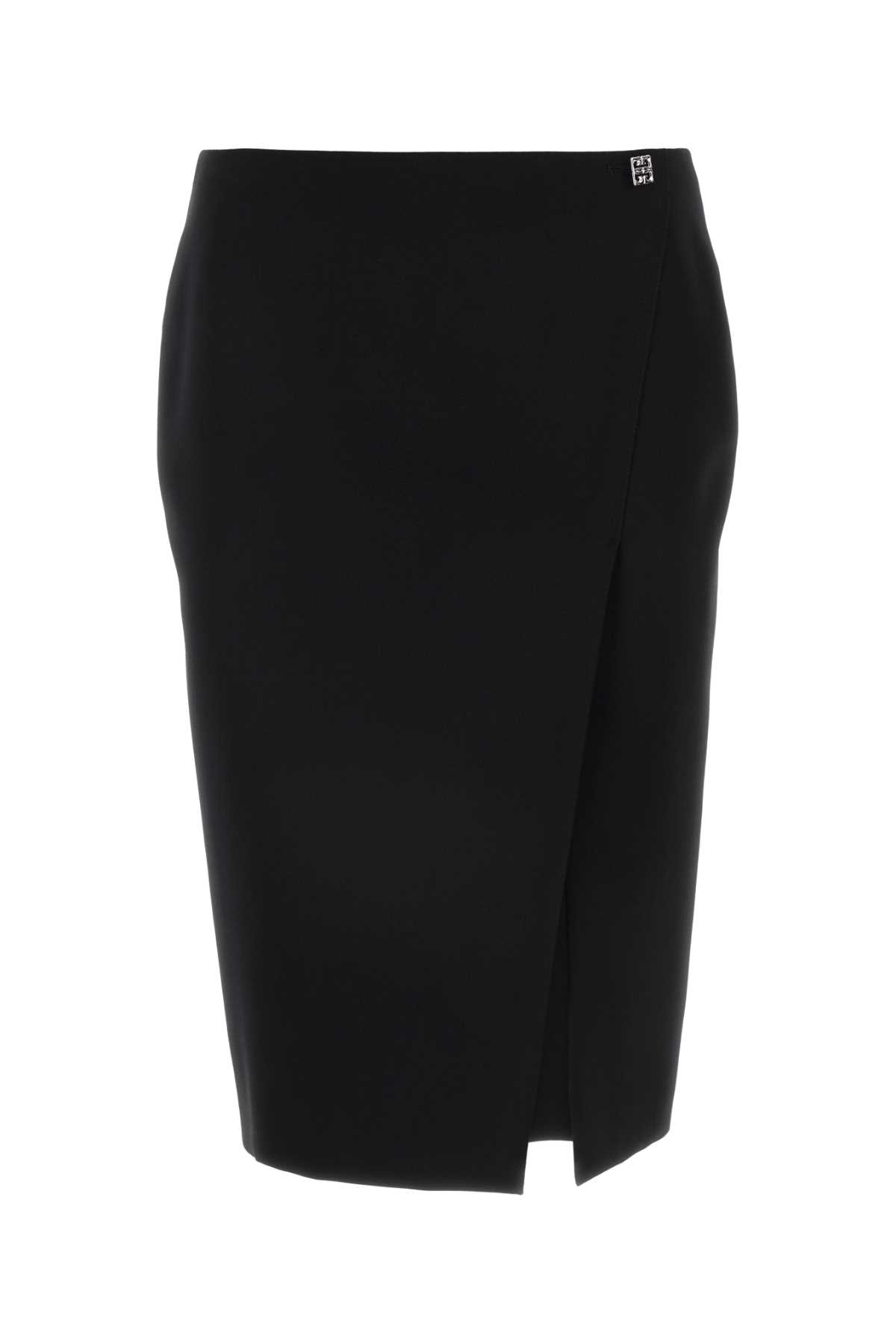 Shop Givenchy Black Wool Skirt