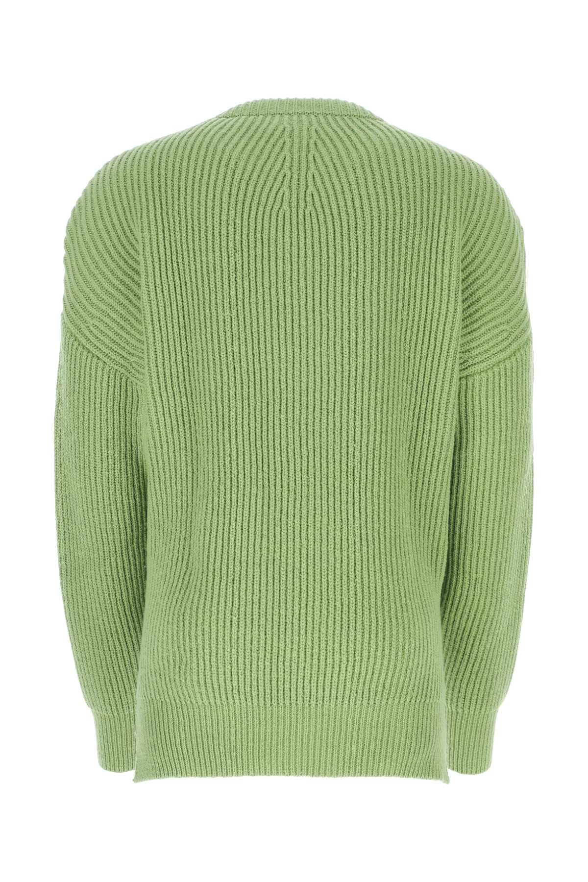 Shop Jil Sander Mint Green Cotton And Wool Sweater In 328