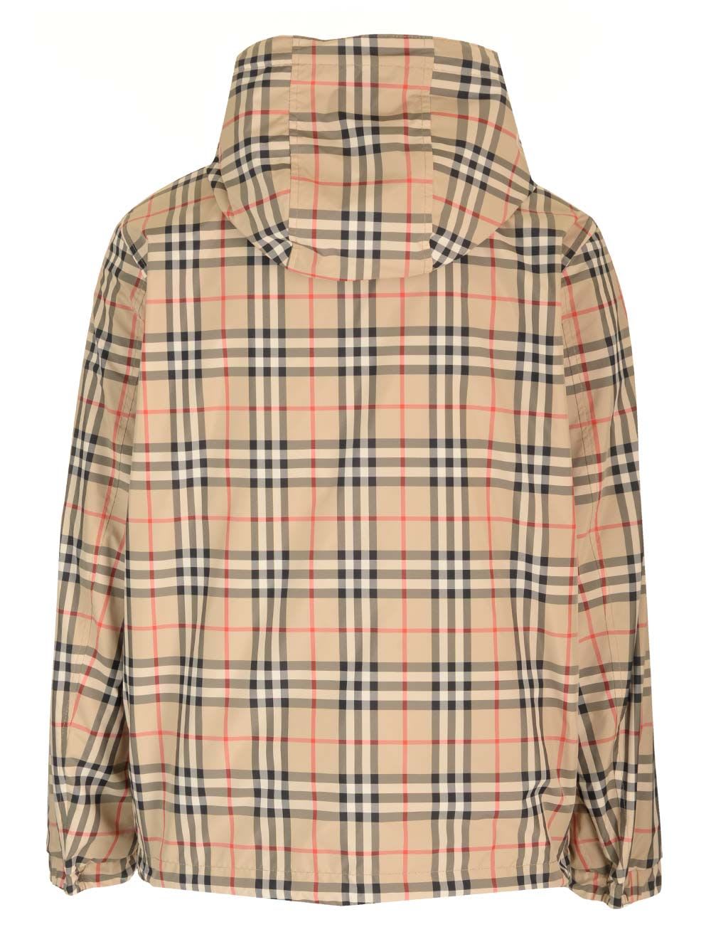 Shop Burberry Reversible Check Jacket In Beige