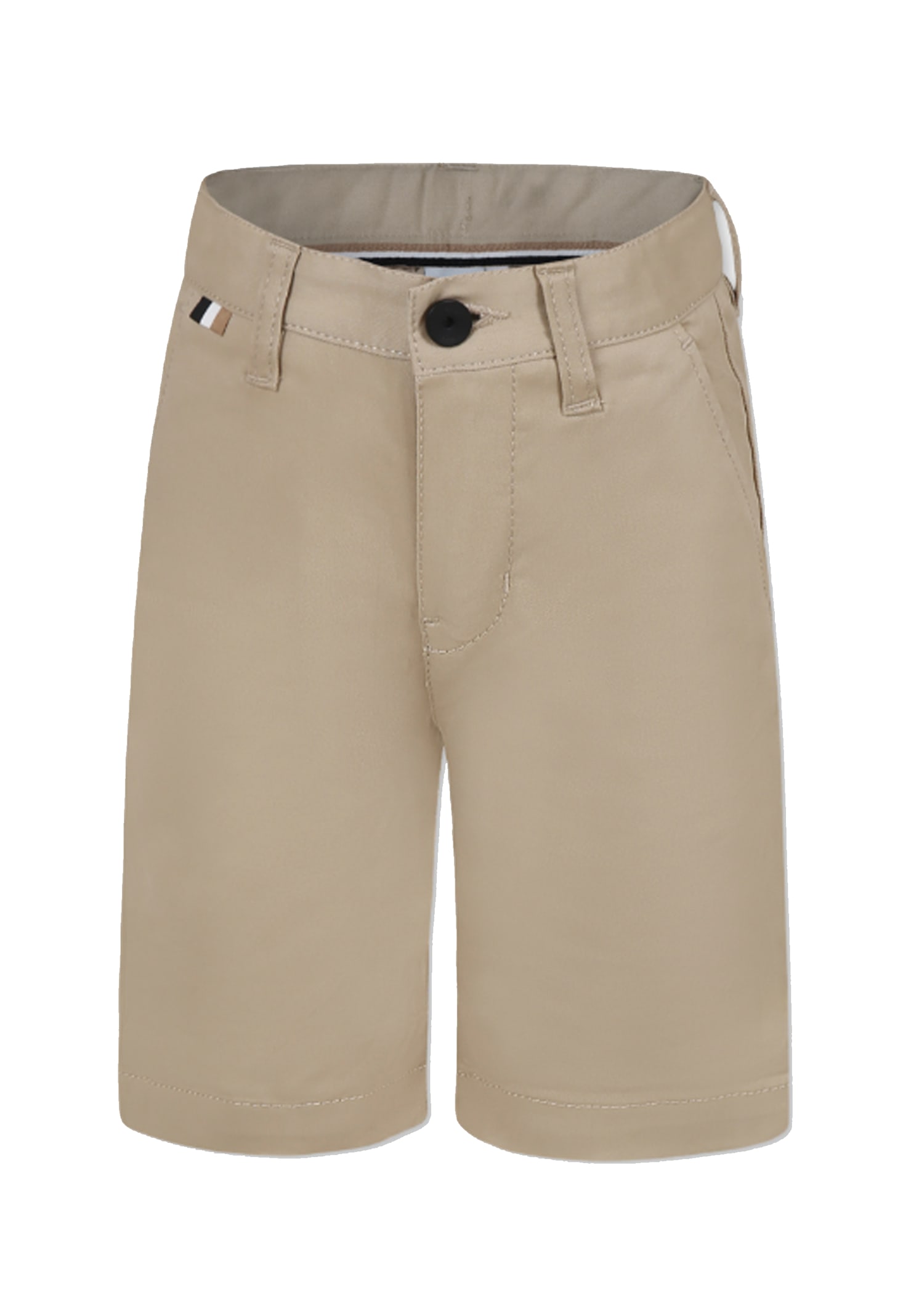 Hugo Boss Beige Shorts For Boy In Multi