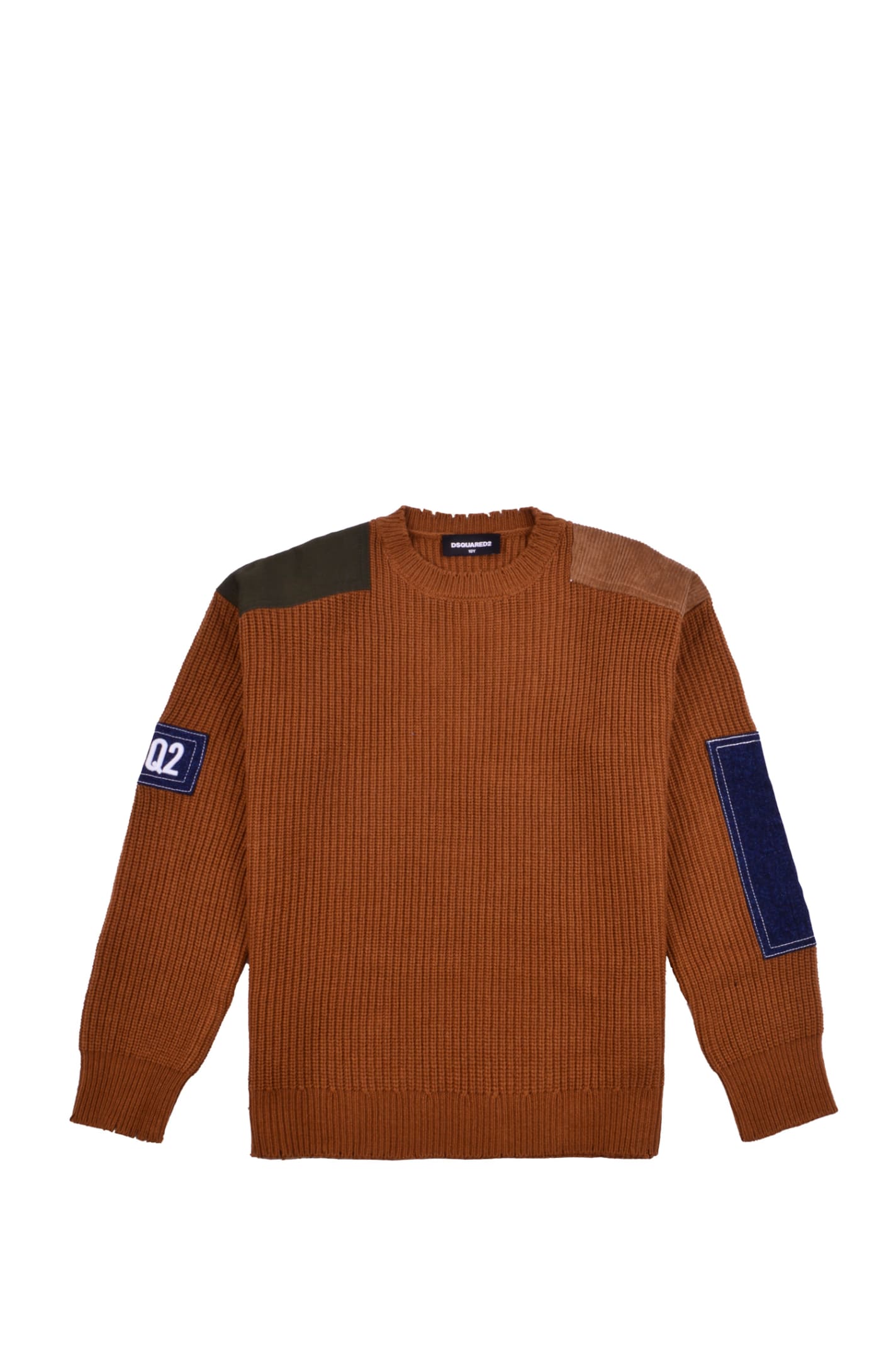 Dsquared2 Wool Blend Sweater With Patches
