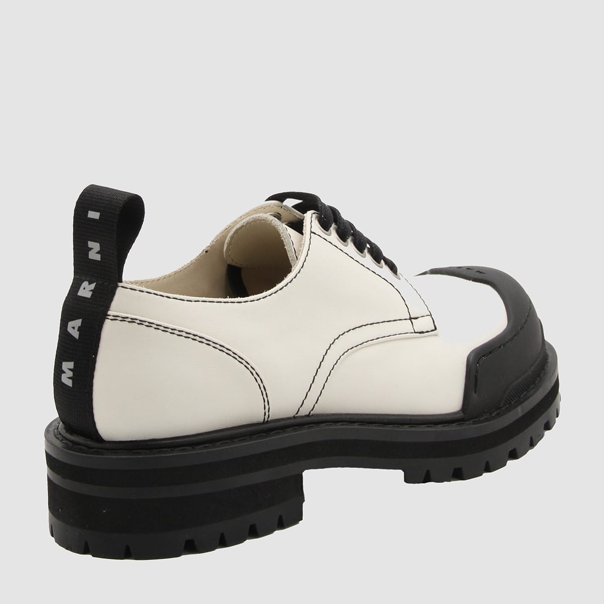 Shop Marni White Leather Dada Army Derby Shoes