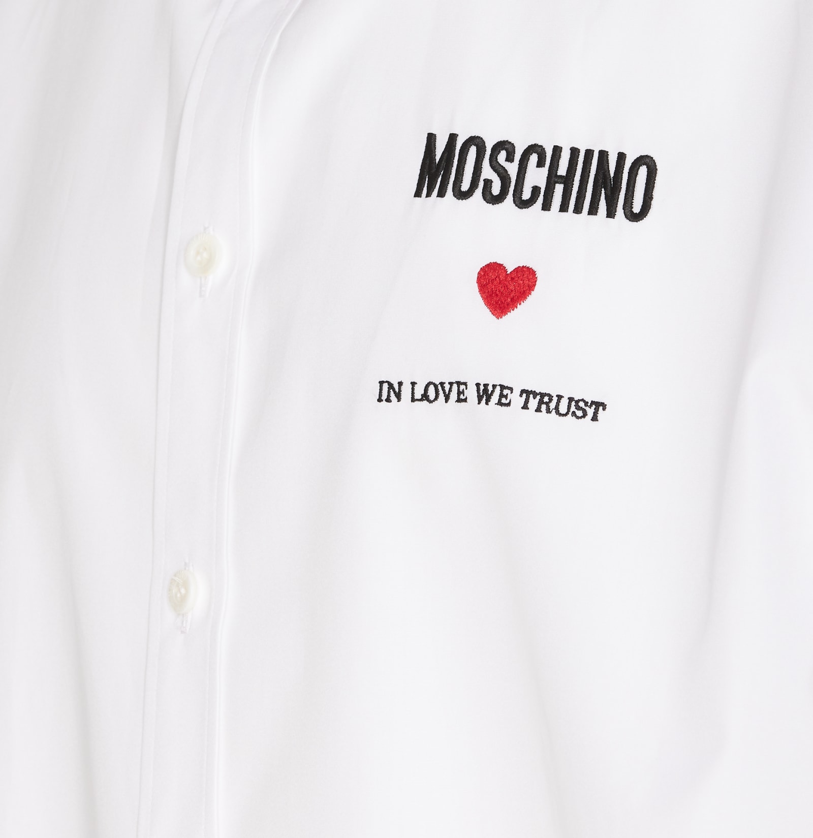 Shop Moschino In Love We Trust Shirt In White