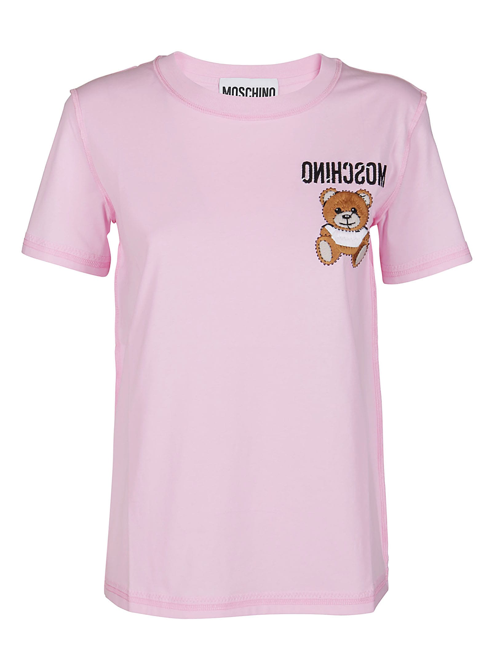 Pink Cotton T-shirt Moschino