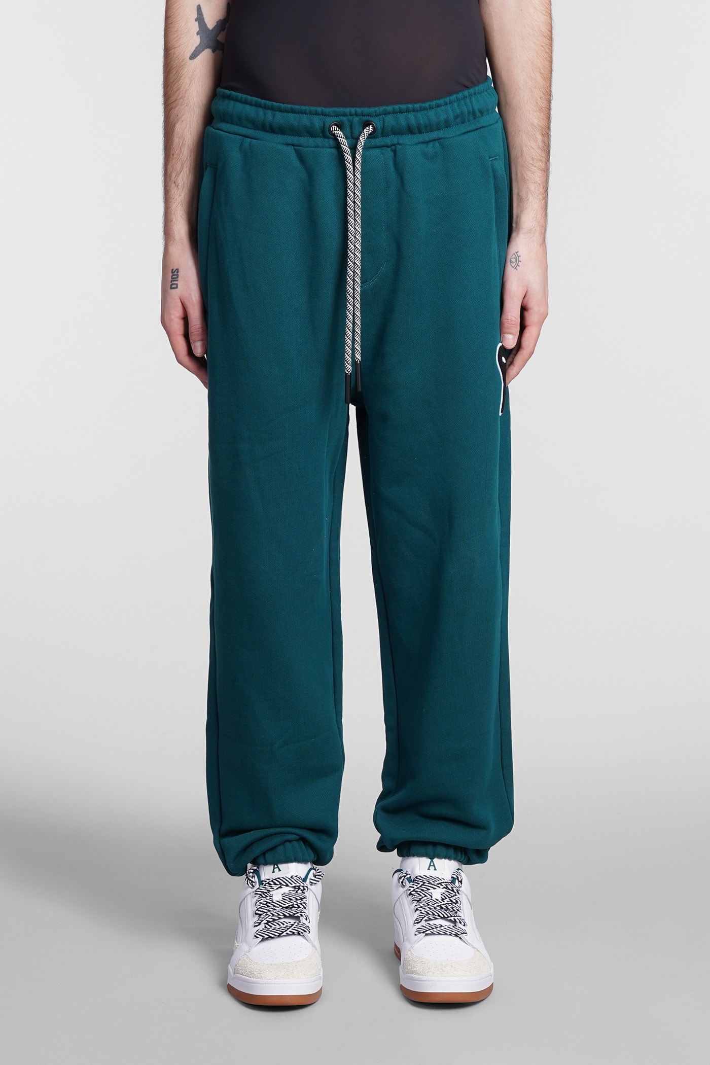 PUMA PANTS IN GREEN COTTON