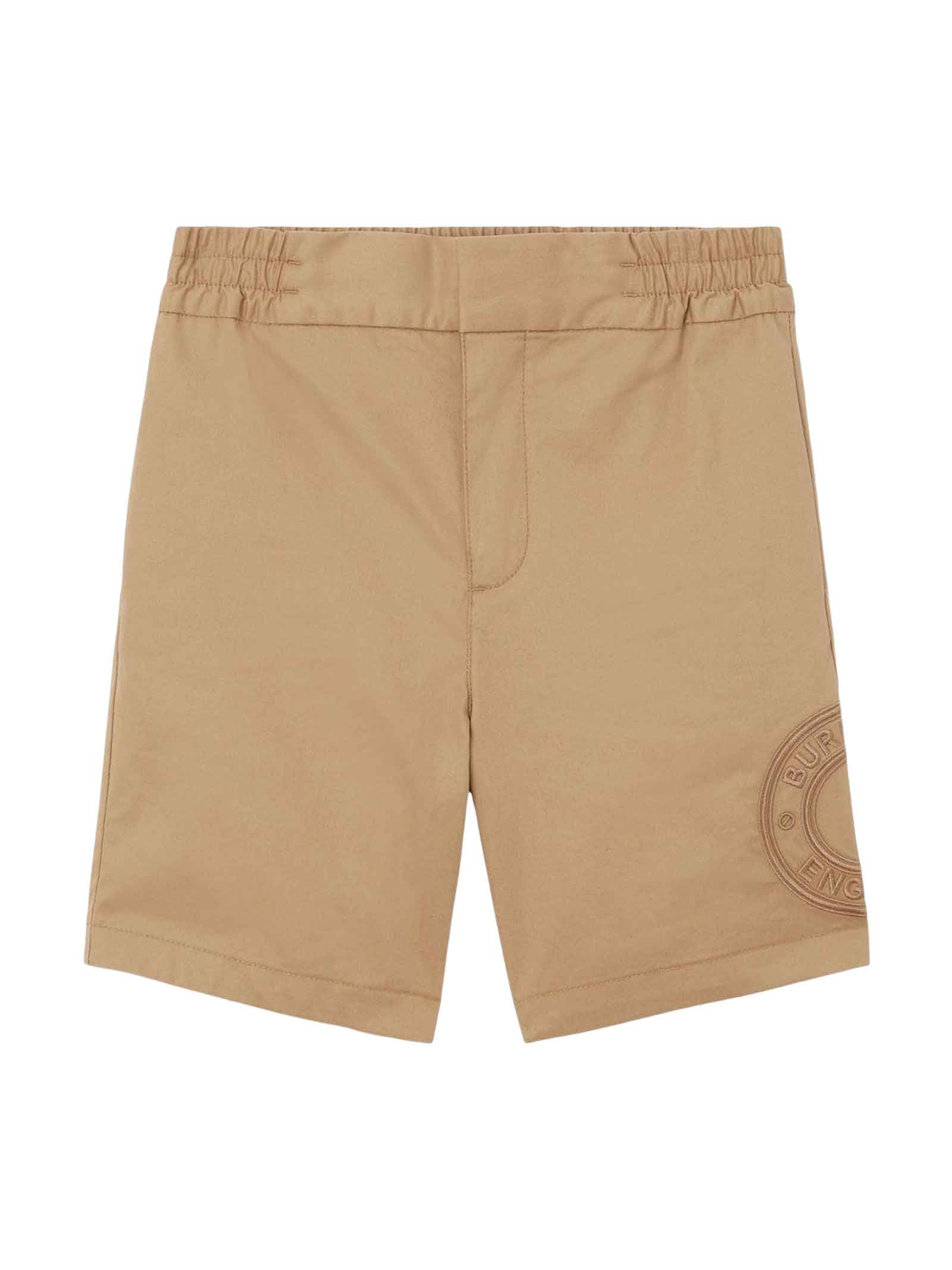 Shop Burberry Beige Bermuda Shorts Boy