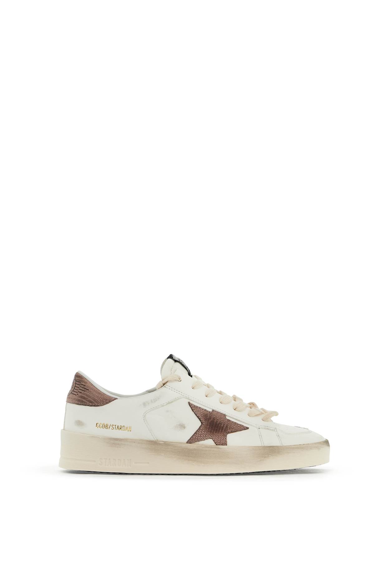 Shop Golden Goose Stardan Sne In Cream/pink (white)