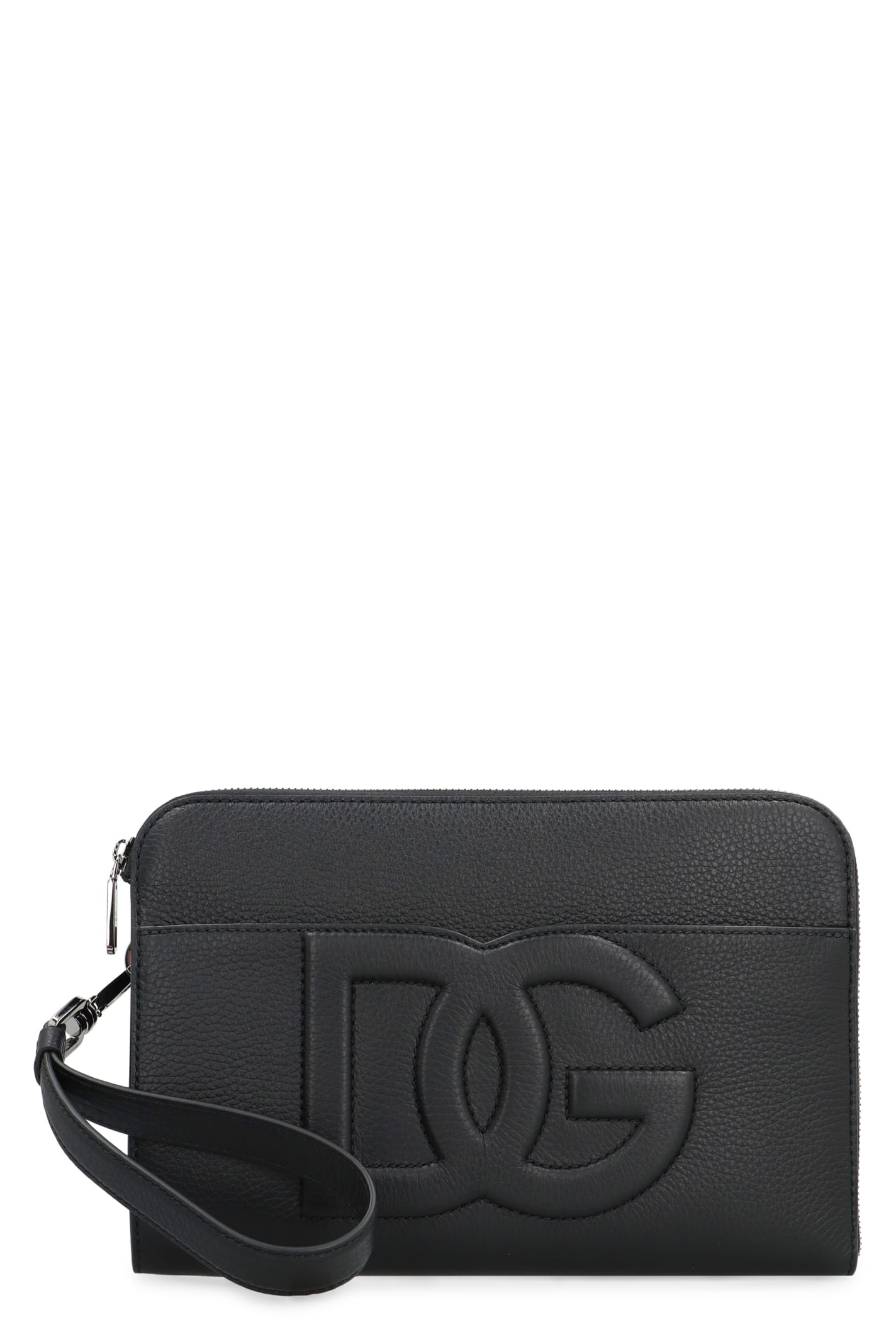 Shop Dolce & Gabbana Leather Pouch In Black