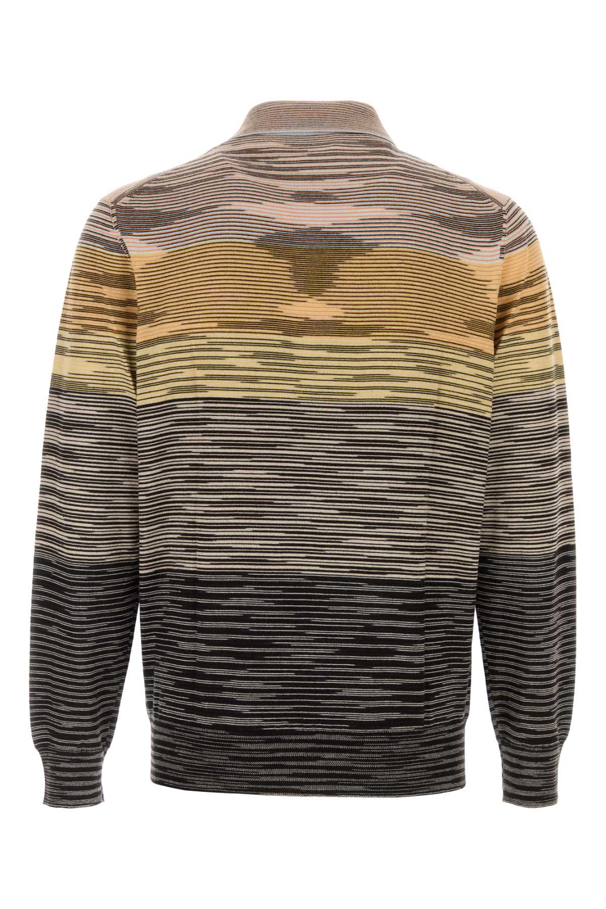 Missoni Embroidered Wool Polo Shirt In Multi