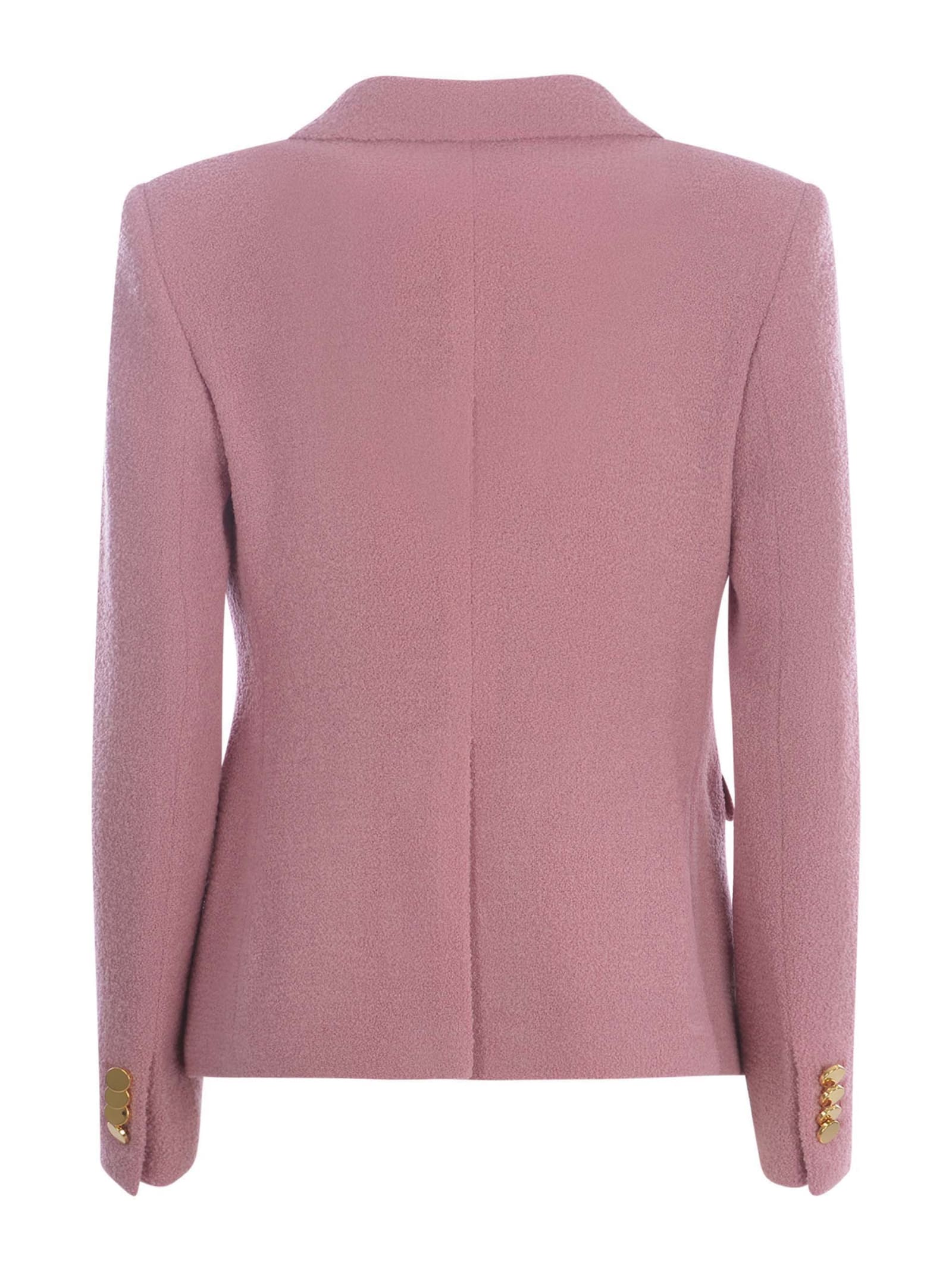 Shop Tagliatore Double-breasted Jacket J-alicya In Shaved Boucle In Pink