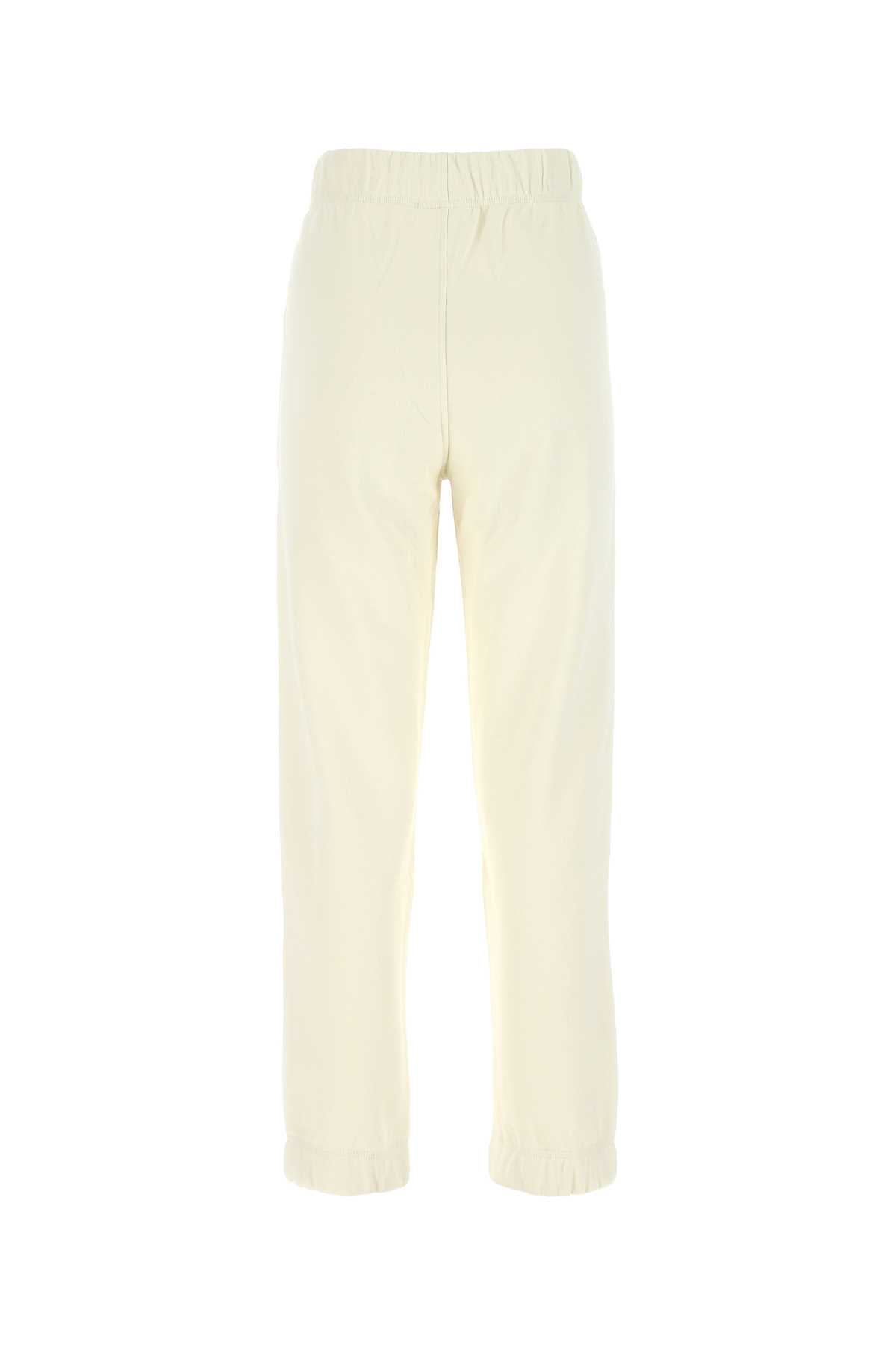 Ganni Ivory Cotton Blend Joggers In 135