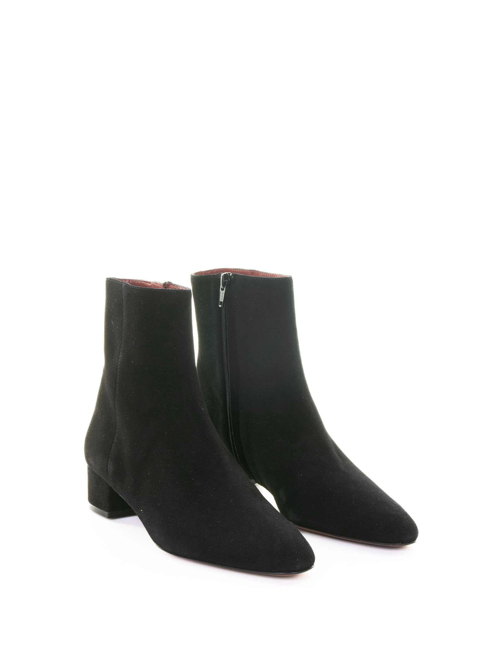 Roberto Festa Suede Zipped Ankle Boots In Black
