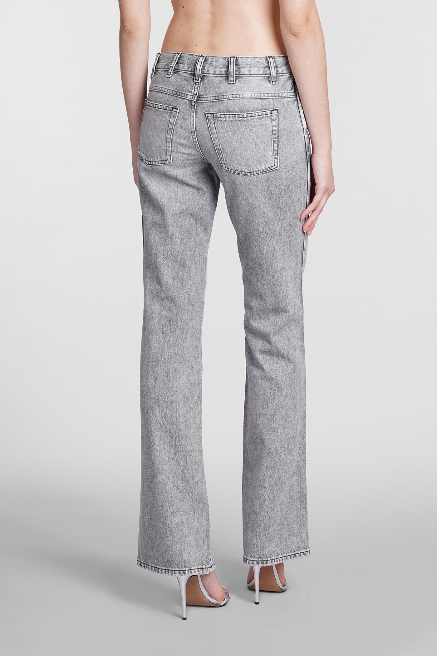 Shop Iro Barni Jeans In Grey Cotton In Grigio