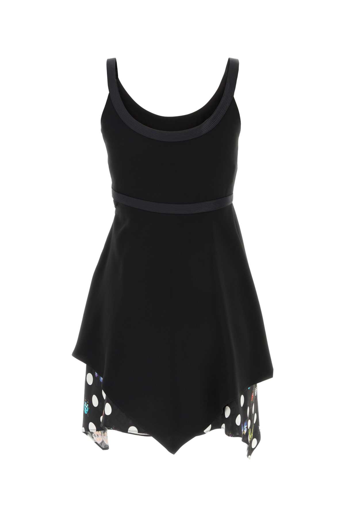 Shop Versace Black Acetate Blend Mini Dress In 5b020