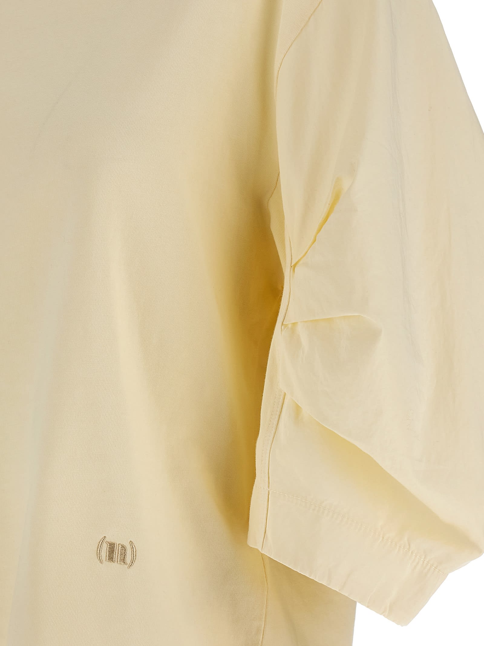 Nude Relaxed-fit Cotton T-shirt With Crinkled Sleeves In Neutral