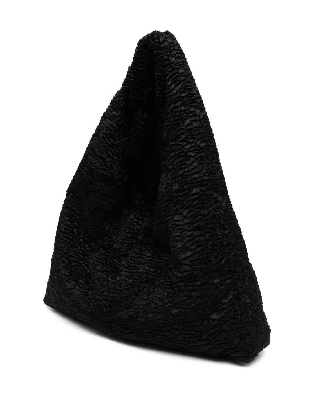 La Milanesa Large Triangle Shaped Shoulder Bag In Black