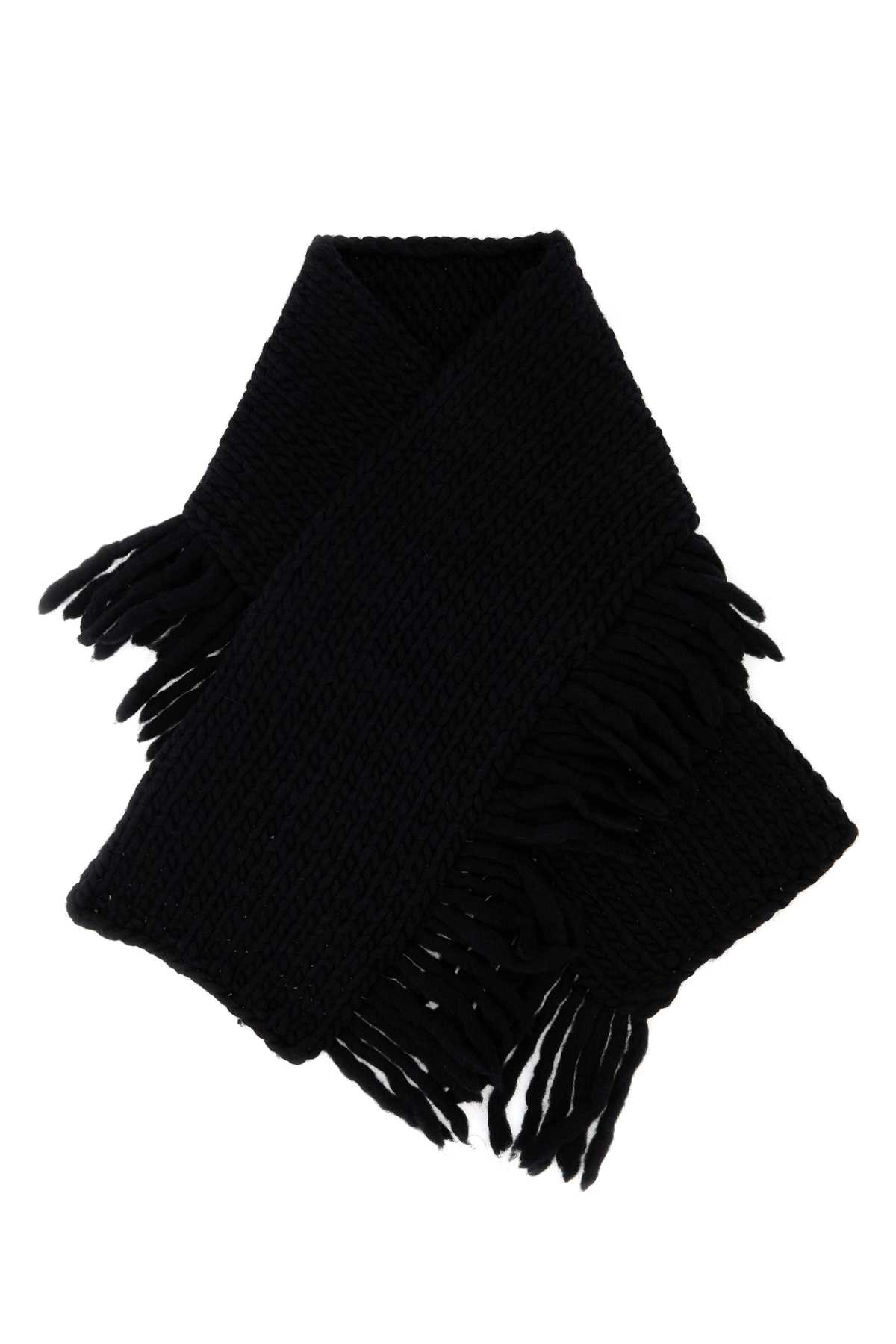 Dries Van Noten Black Wool Scarf