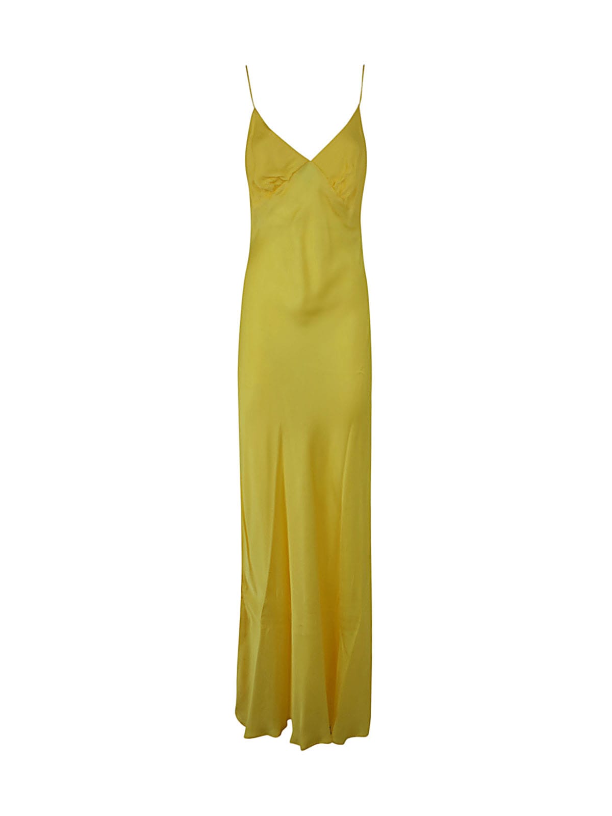Twinset Thin Strap Long Dress In Sun Yellow