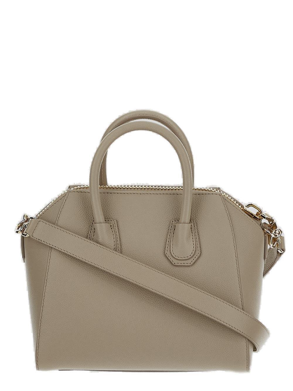 Shop Givenchy Antigona Zip-up Top Handle Bag In Ivory