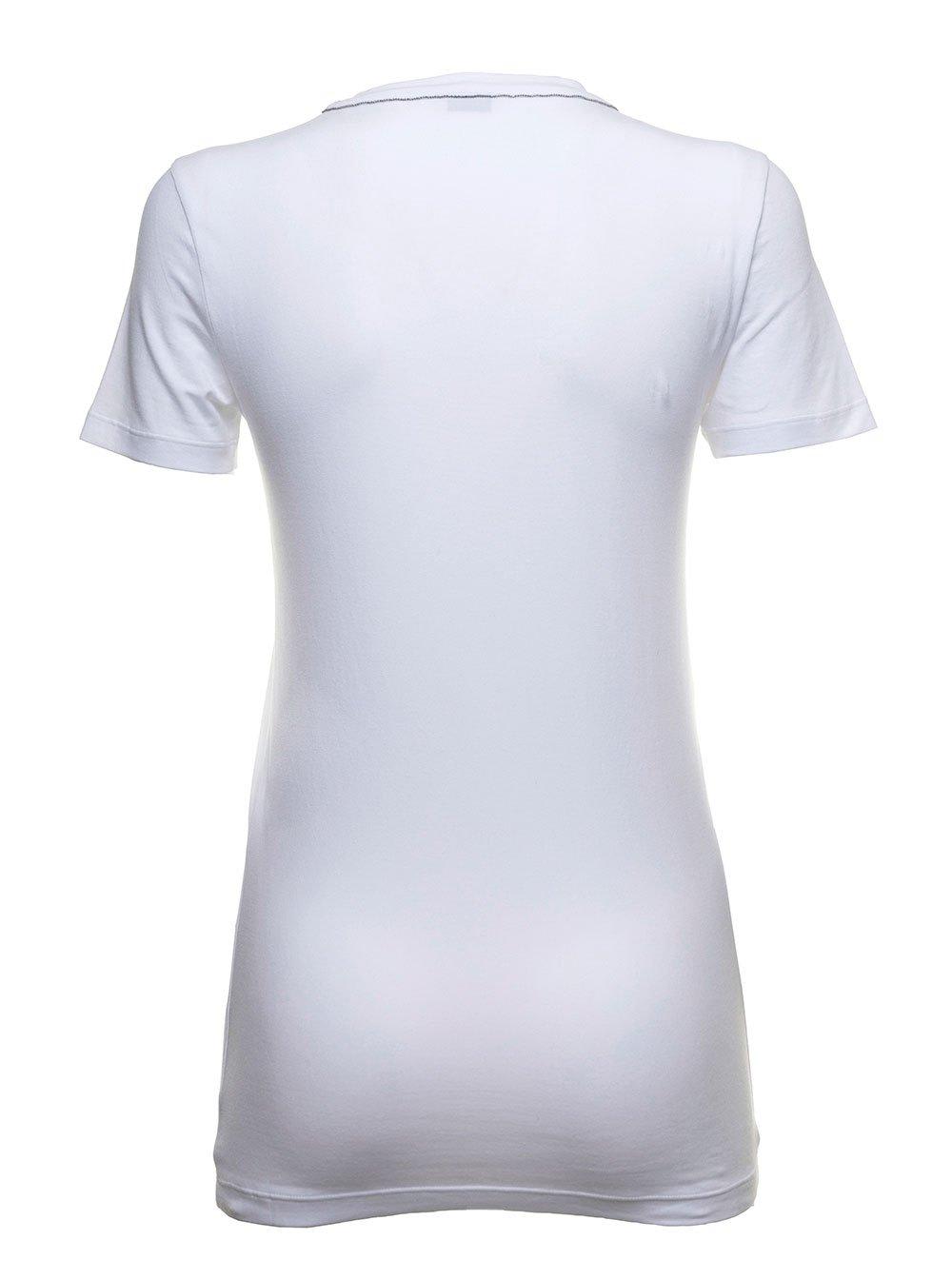Brunello Cucinelli Plain Jersey T In Bianco