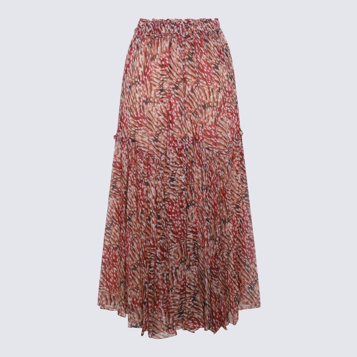 Shop Marant Etoile Red Viscose Skirt In Raspberry