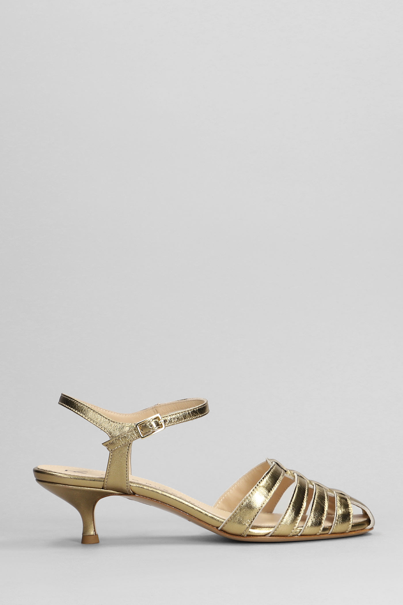 Sandals In Bronze Leather