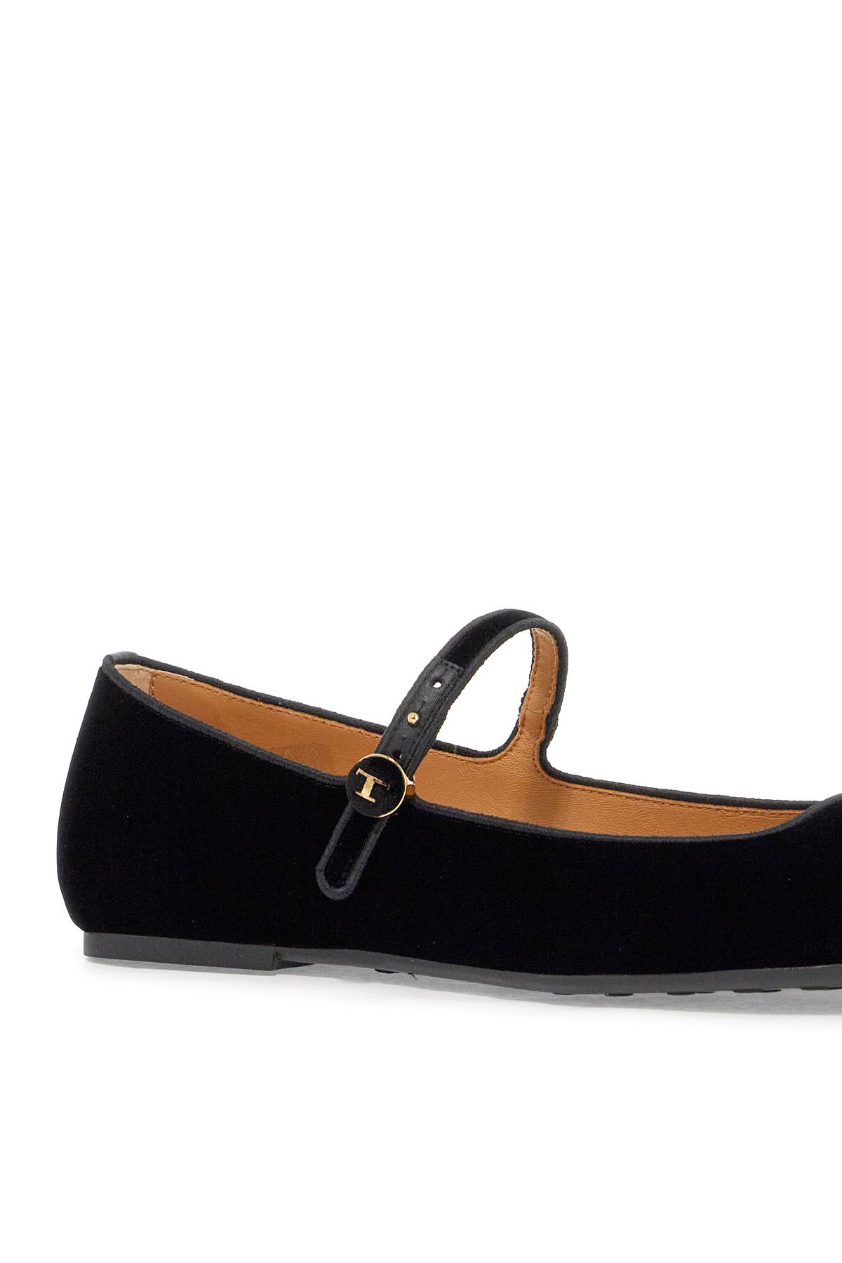 Shop Tod's Velvet Ballet Flats For In Nero (black)