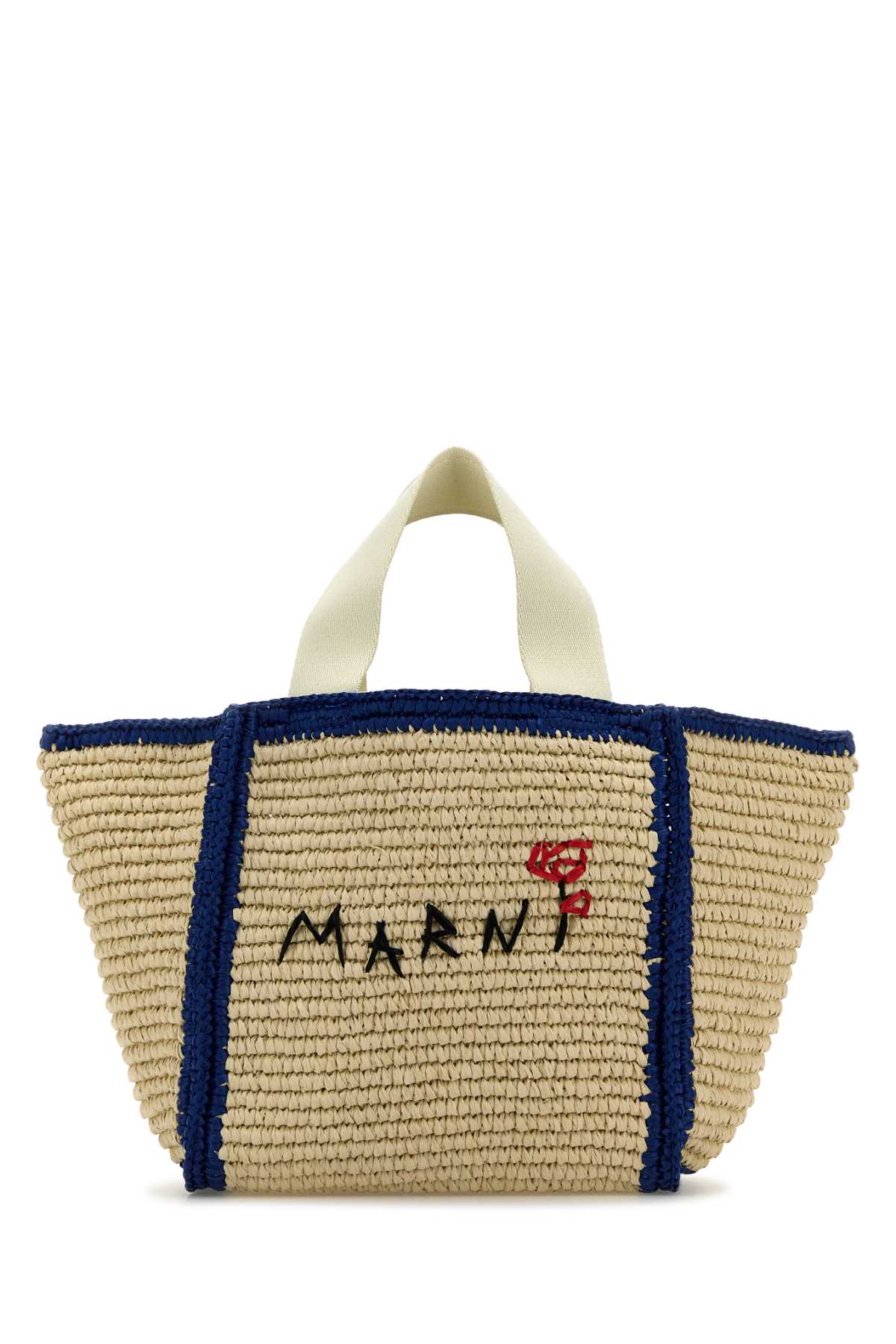 Shop Marni Ivory Raffia Shopping Bag In Ecru Blunatural