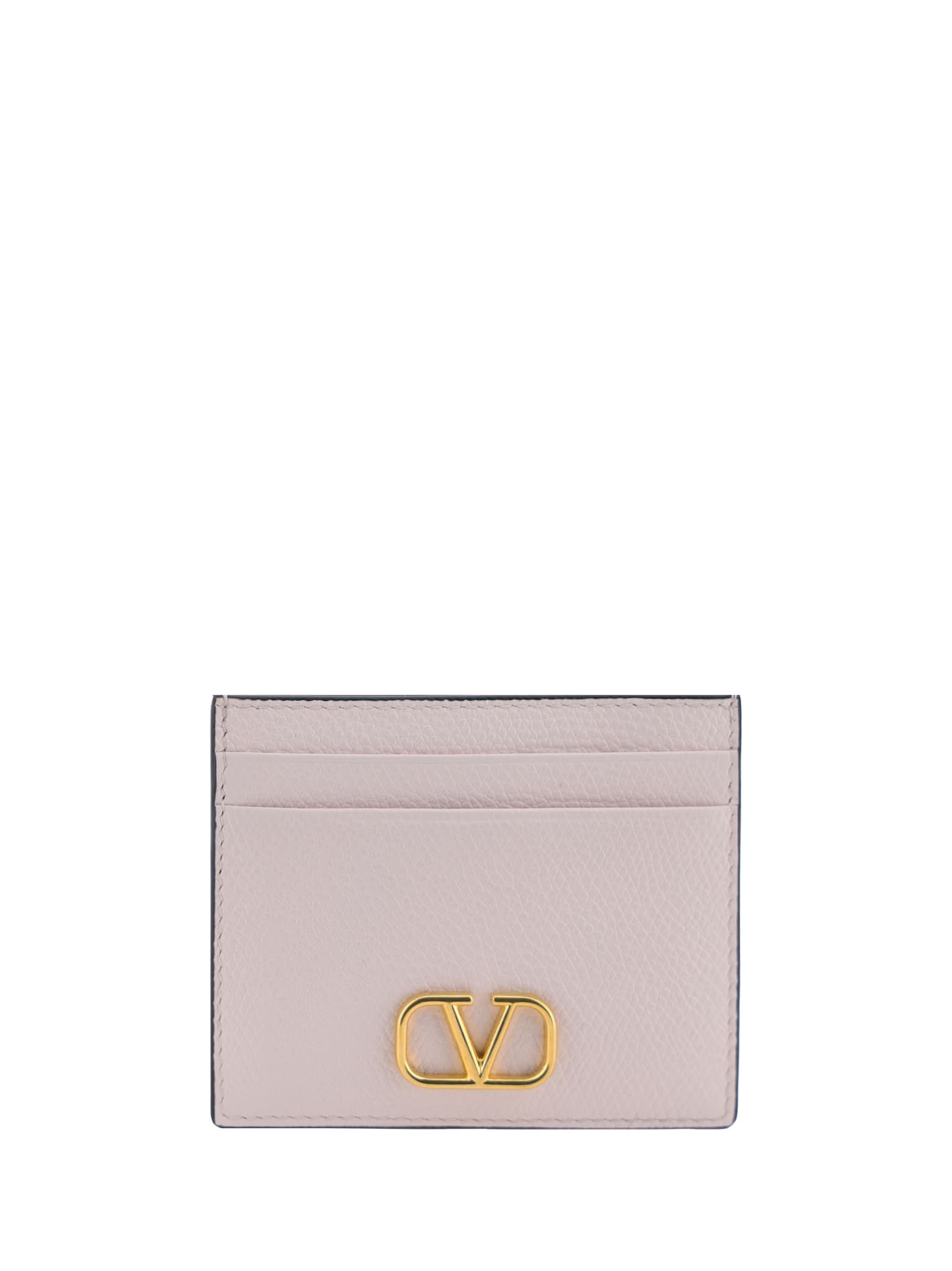 Shop Valentino Garavani Vlogo Card Holder In Mauve Morn
