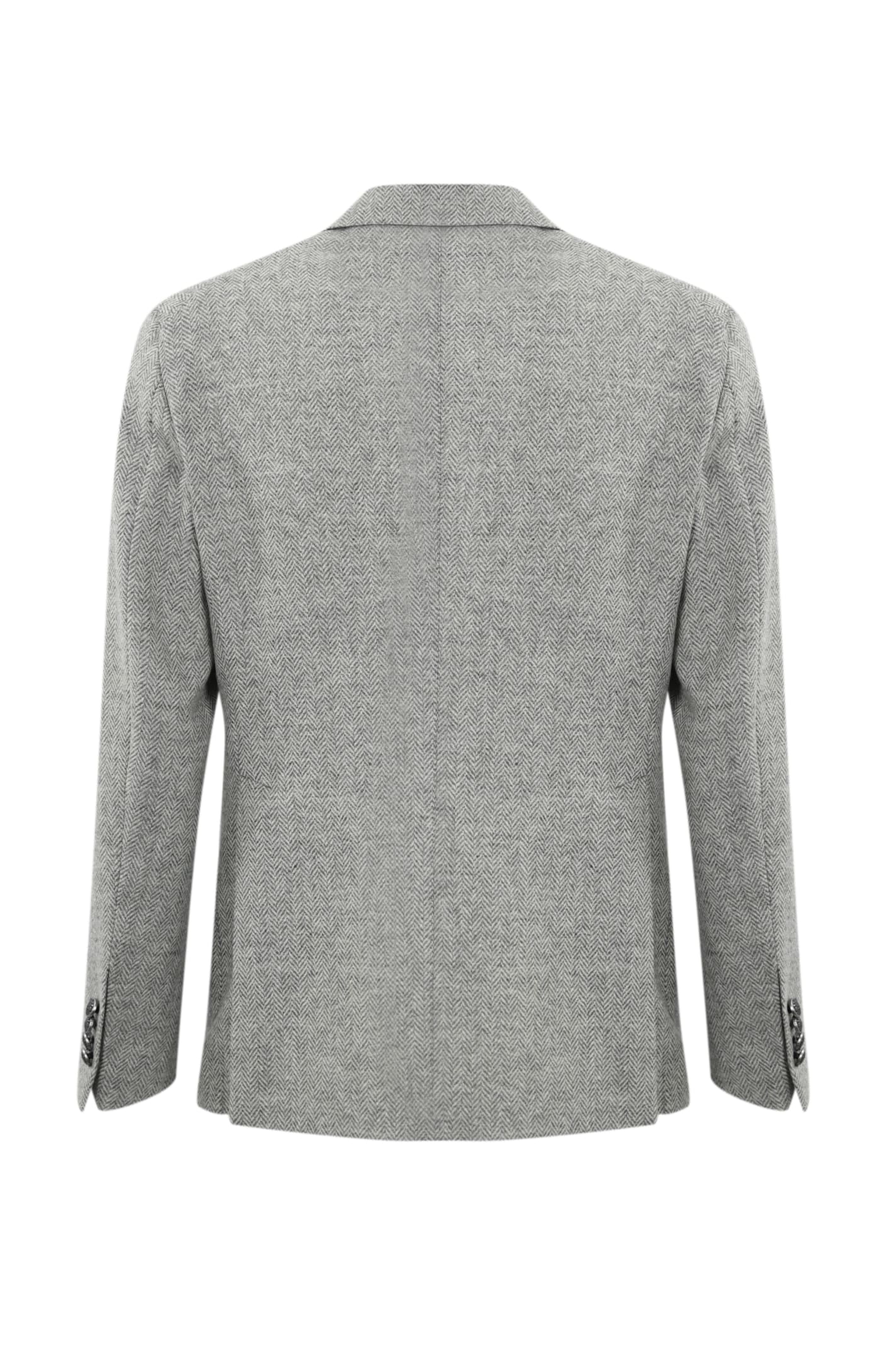 Shop Tagliatore Single-breasted Wool Jacket In Grigio Chiaro