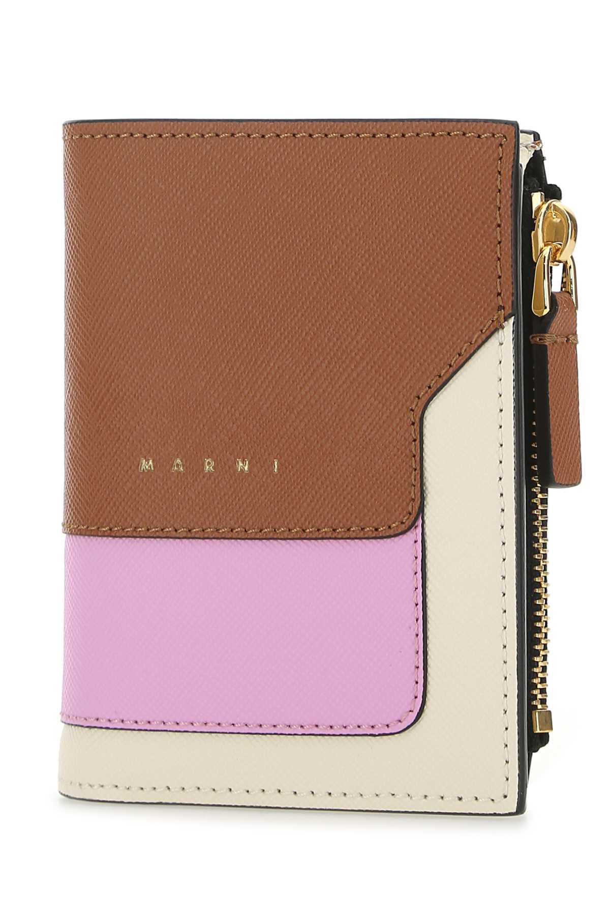 Marni Multicolor Leather Wallet In Z565n