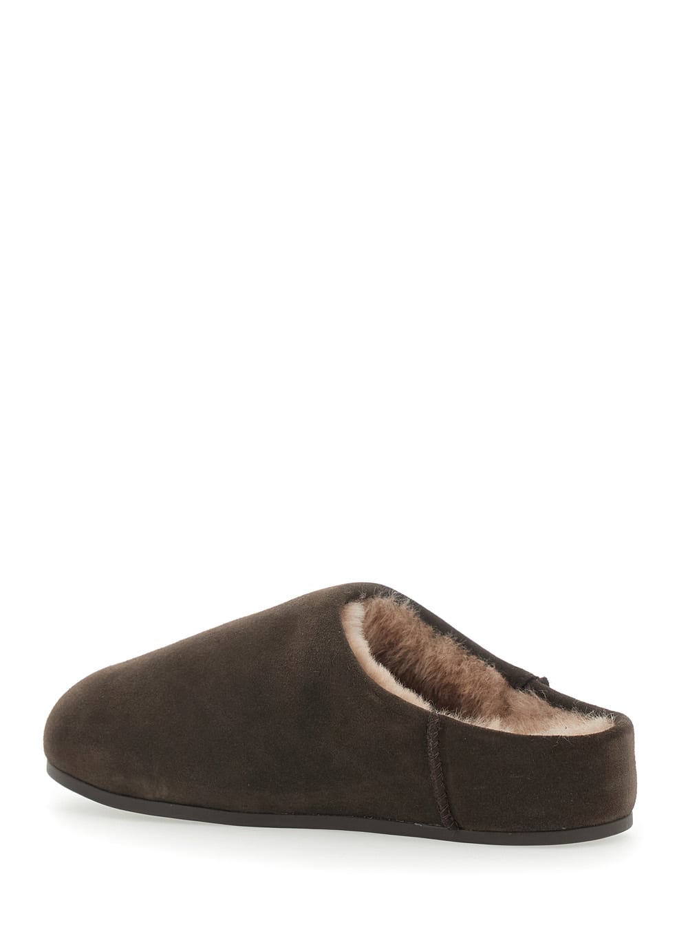 Ugg Elea Brown Mules With Logo Lettering On The Side And Shearling Lining In Suede Woman In Brown
