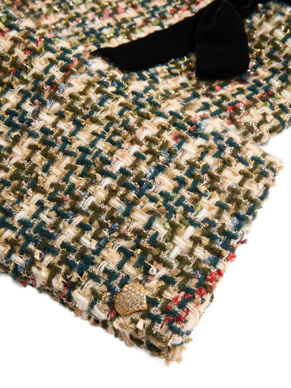 Valentino Womens Multicolor. Tweed Cropped Woven Jacket In Multi