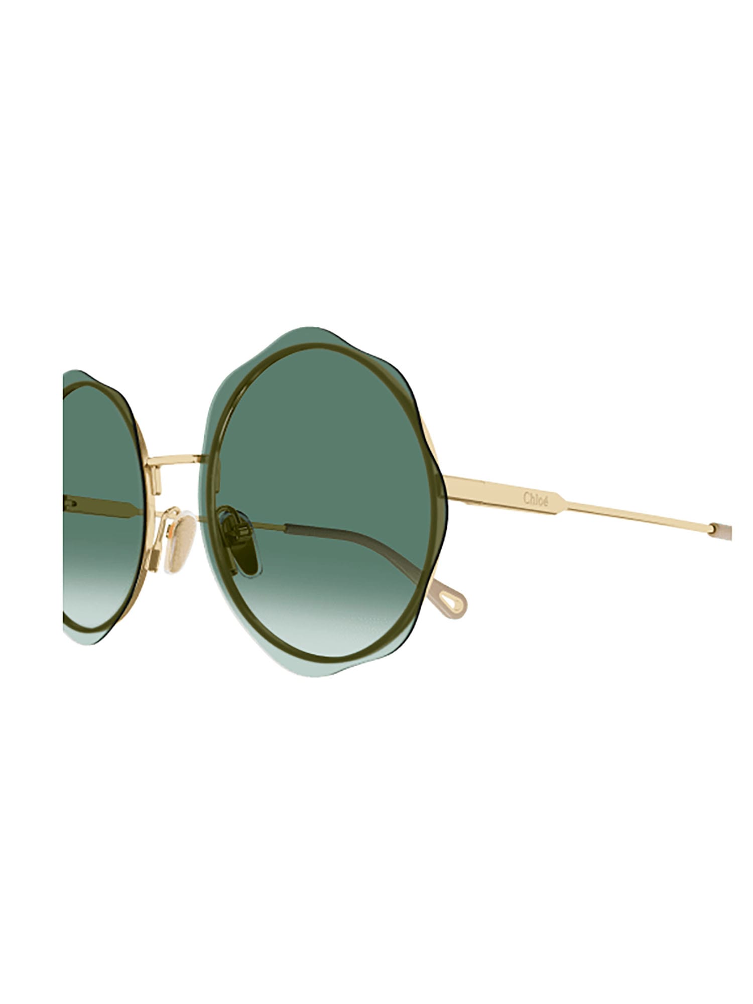 Shop Chloé Ch0202s Sunglasses In Gold Gold Green