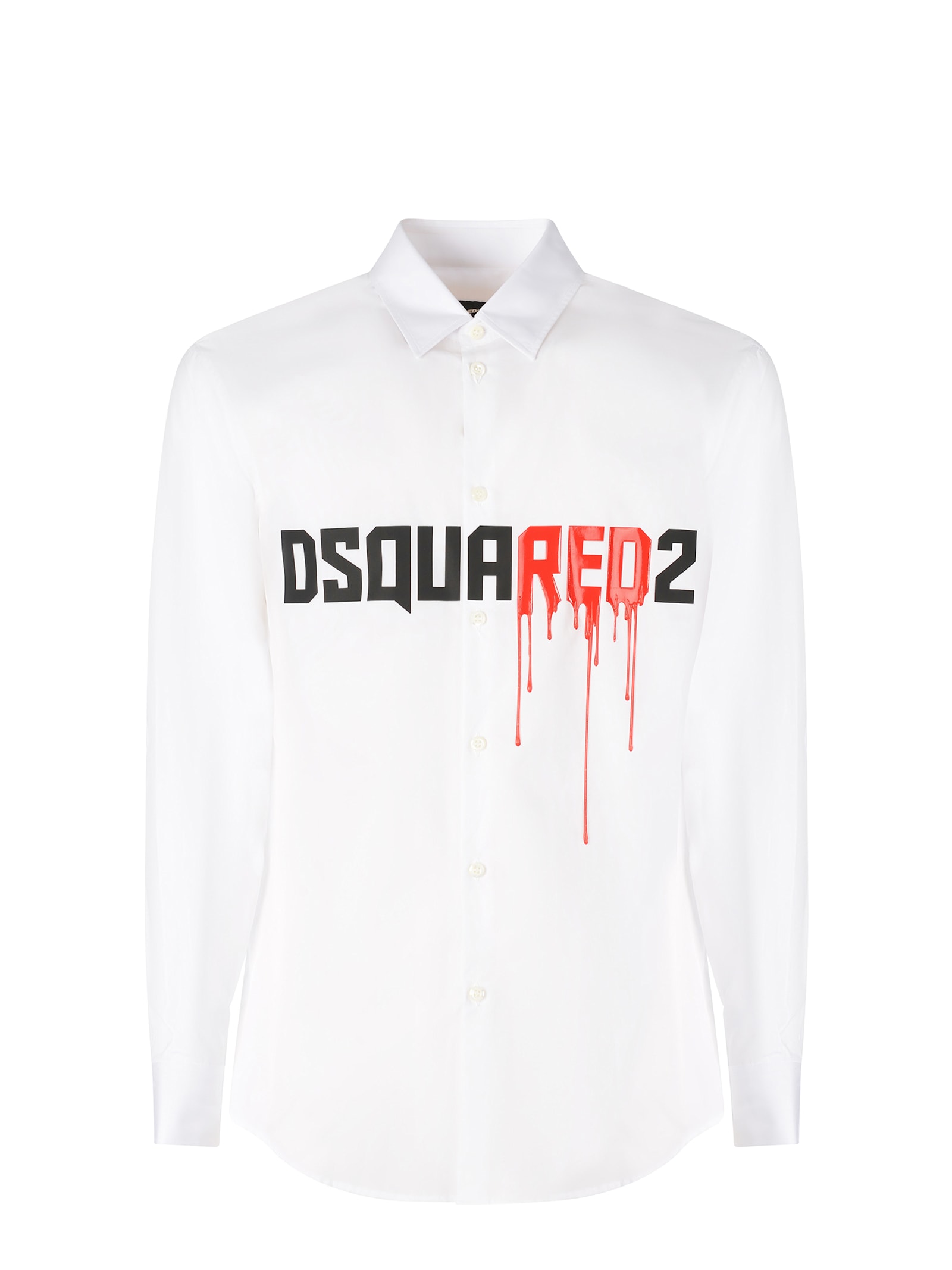 Shop Dsquared2 Shirt  Made Of Cotton Poplin In White