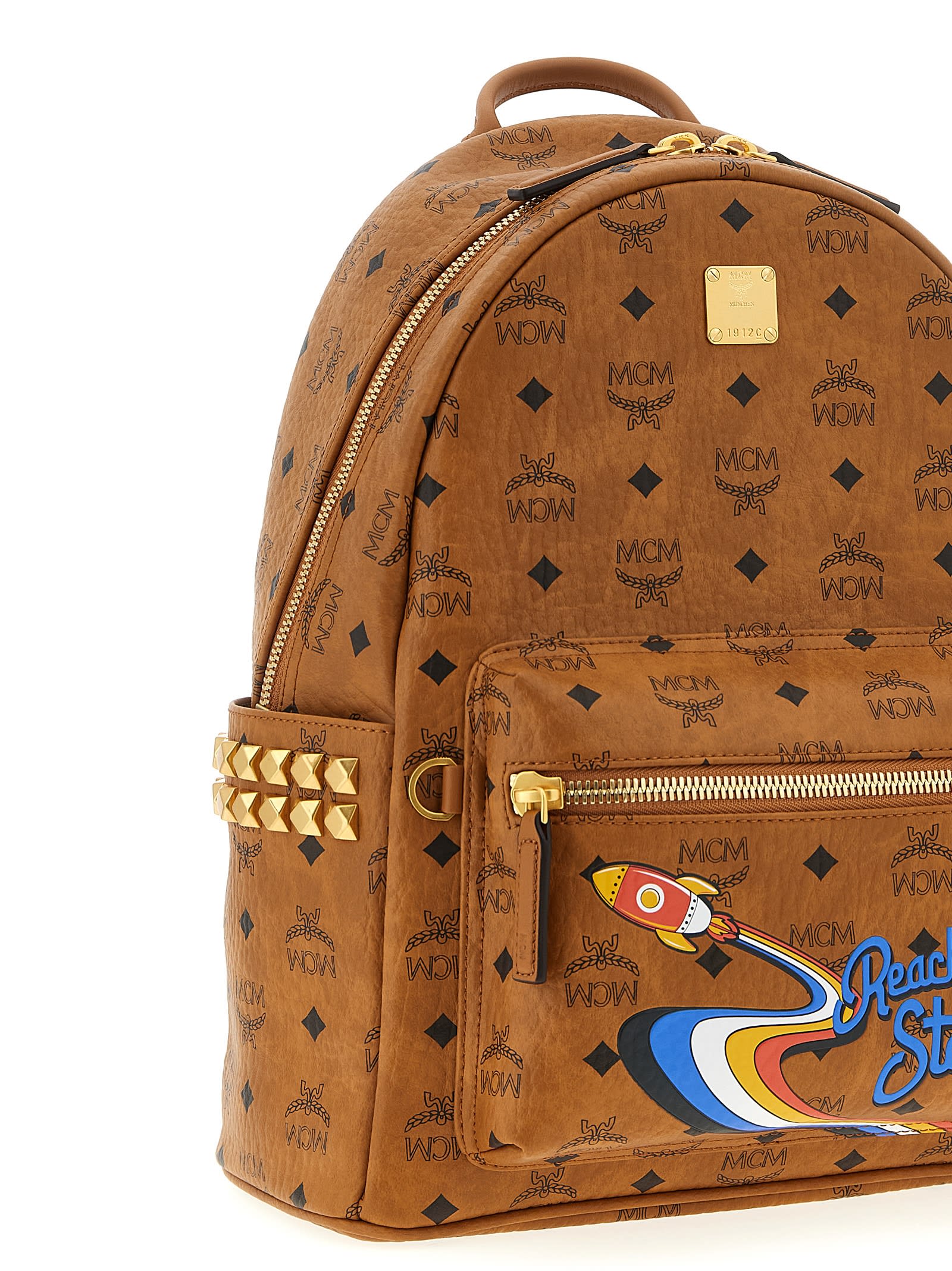 Mcm Stark Small-medium Backpack In Brown